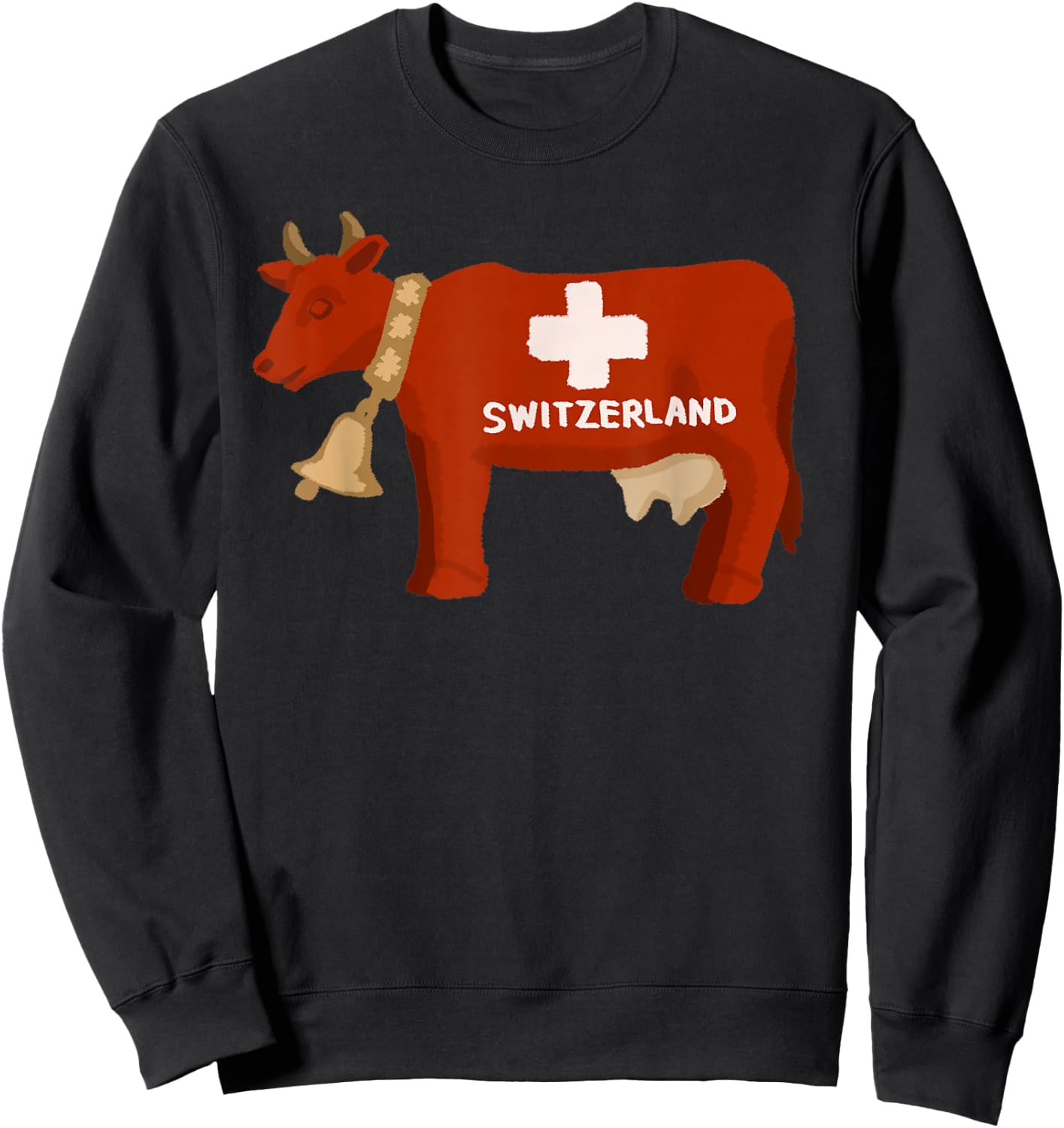 Switzerland Swiss Cow Sweatshirt - Sweatshirt | Black