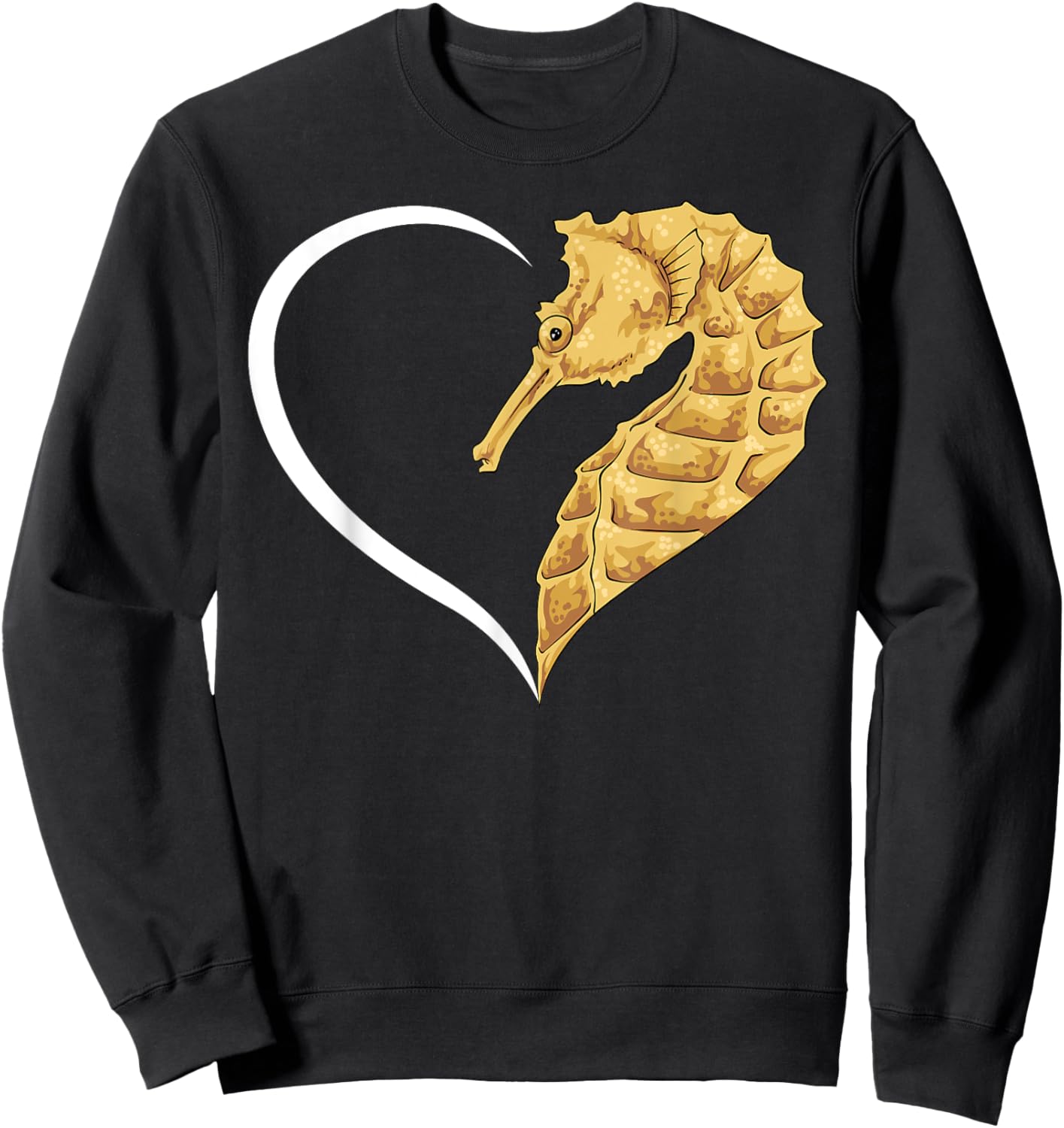 Seahorse Shirts Girls Kids Heart Cute Seahorse Sweatshirt - Sweatshirt | Black