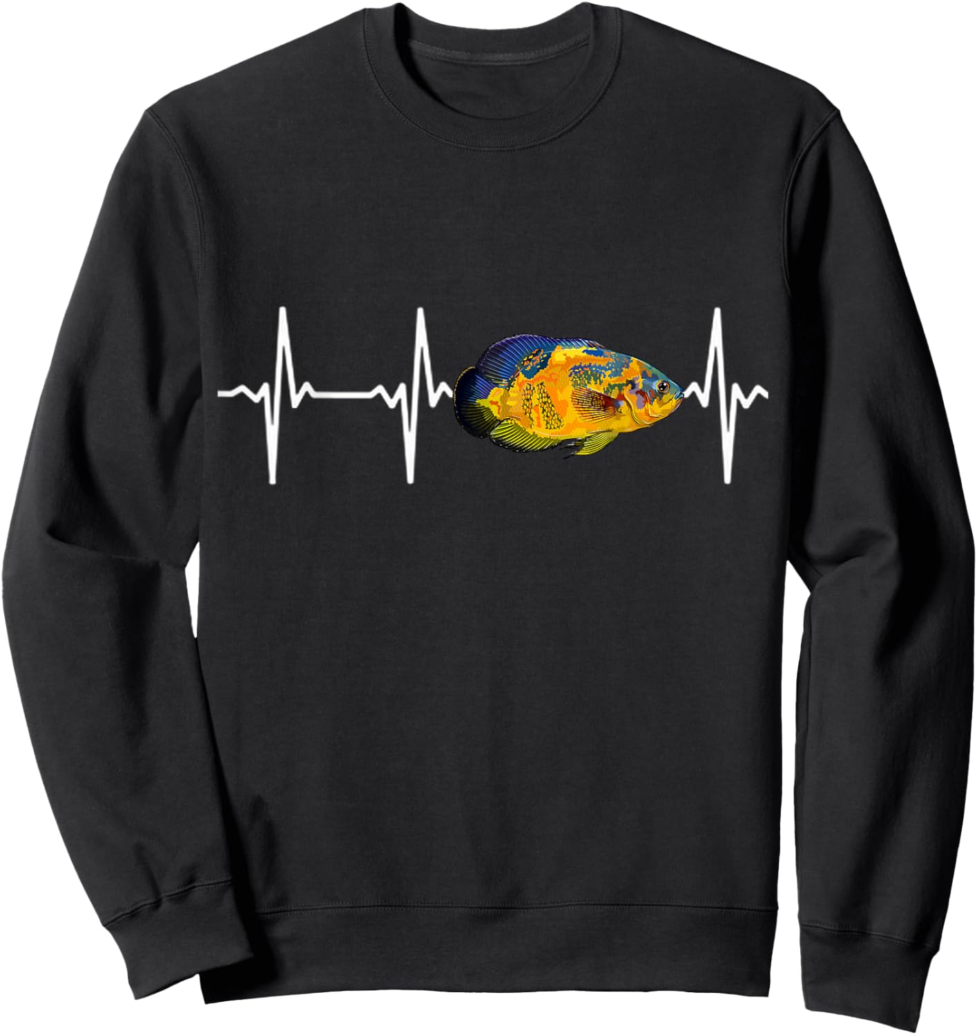 Oscar Fish Heartbeat For Fishkeeping Aquarium Lovers Sweatshirt - Sweatshirt | Black