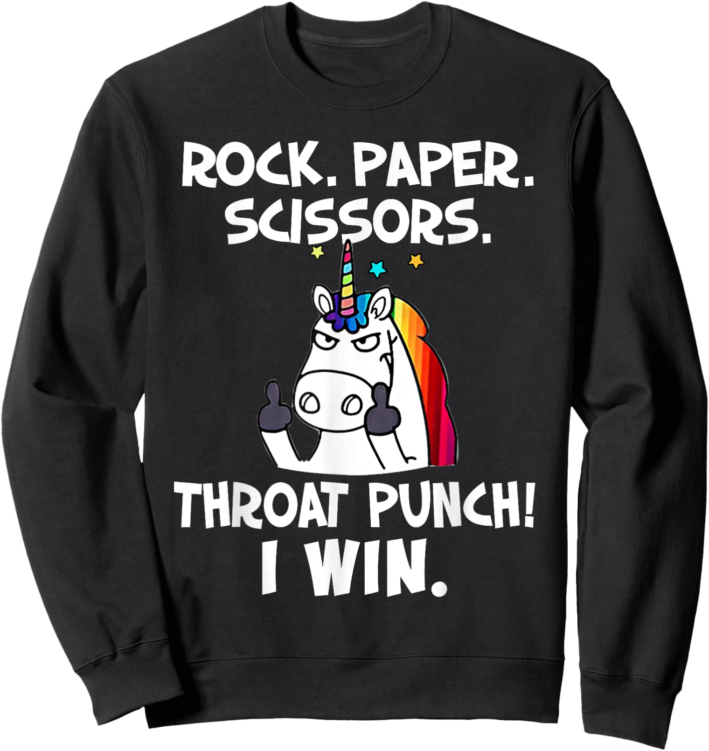 Rock Paper Scissors With The Coolest Unicorn Ever Sweatshirt - Sweatshirt | Black