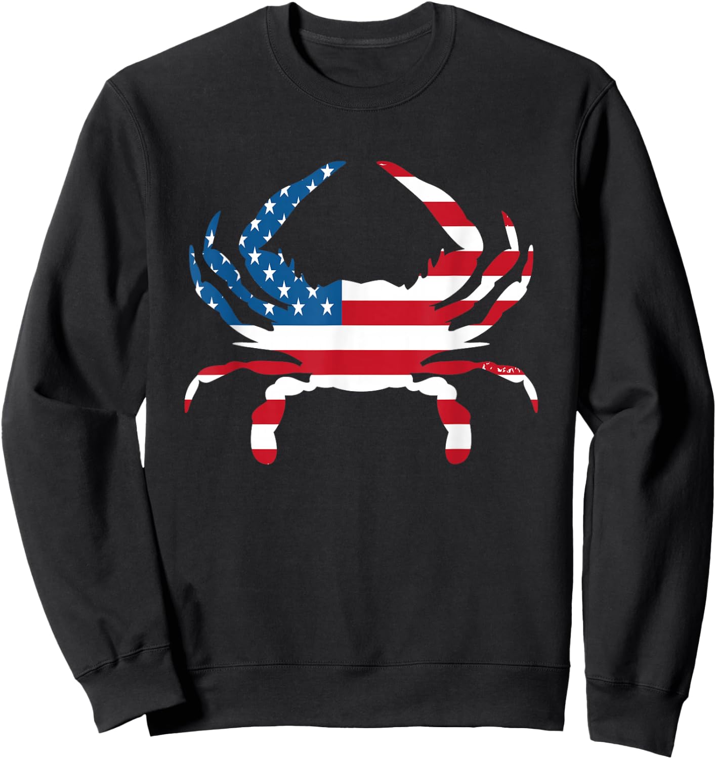 Crab Vintage American Flag Sweatshirt - Sweatshirt | Black