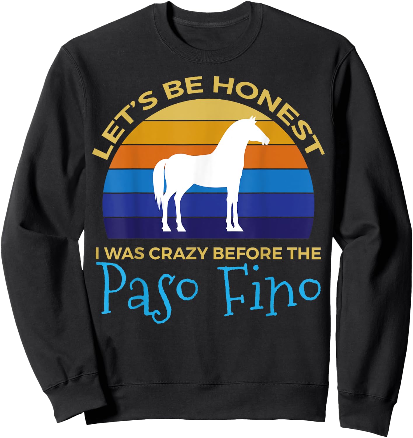 Paso Fino Retro Vintage Apparel - Horse Riders Design Sweatshirt - Sweatshirt | Black