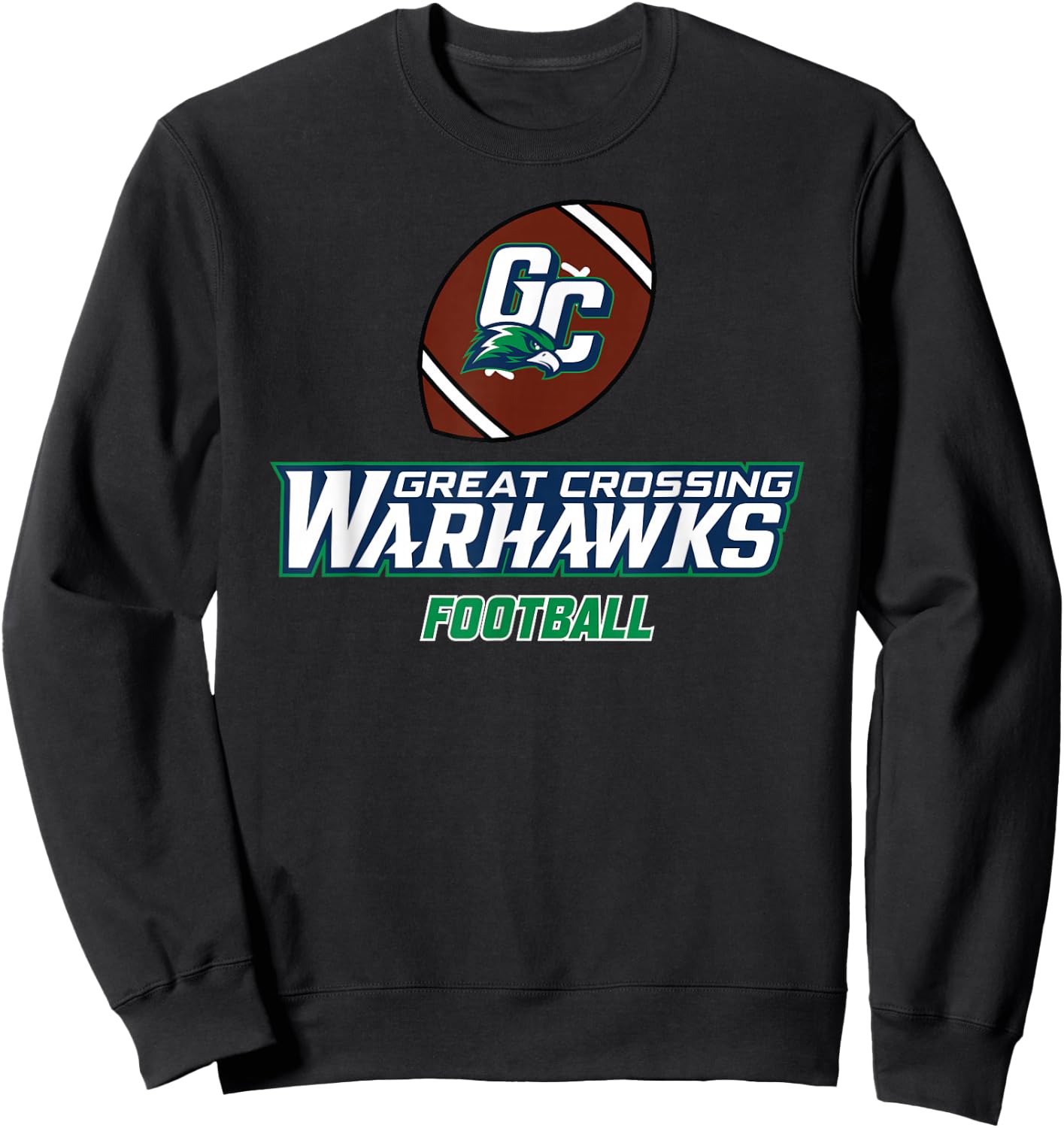 Great Crossing High School Warhawks Football Sweatshirt - Sweatshirt | Black