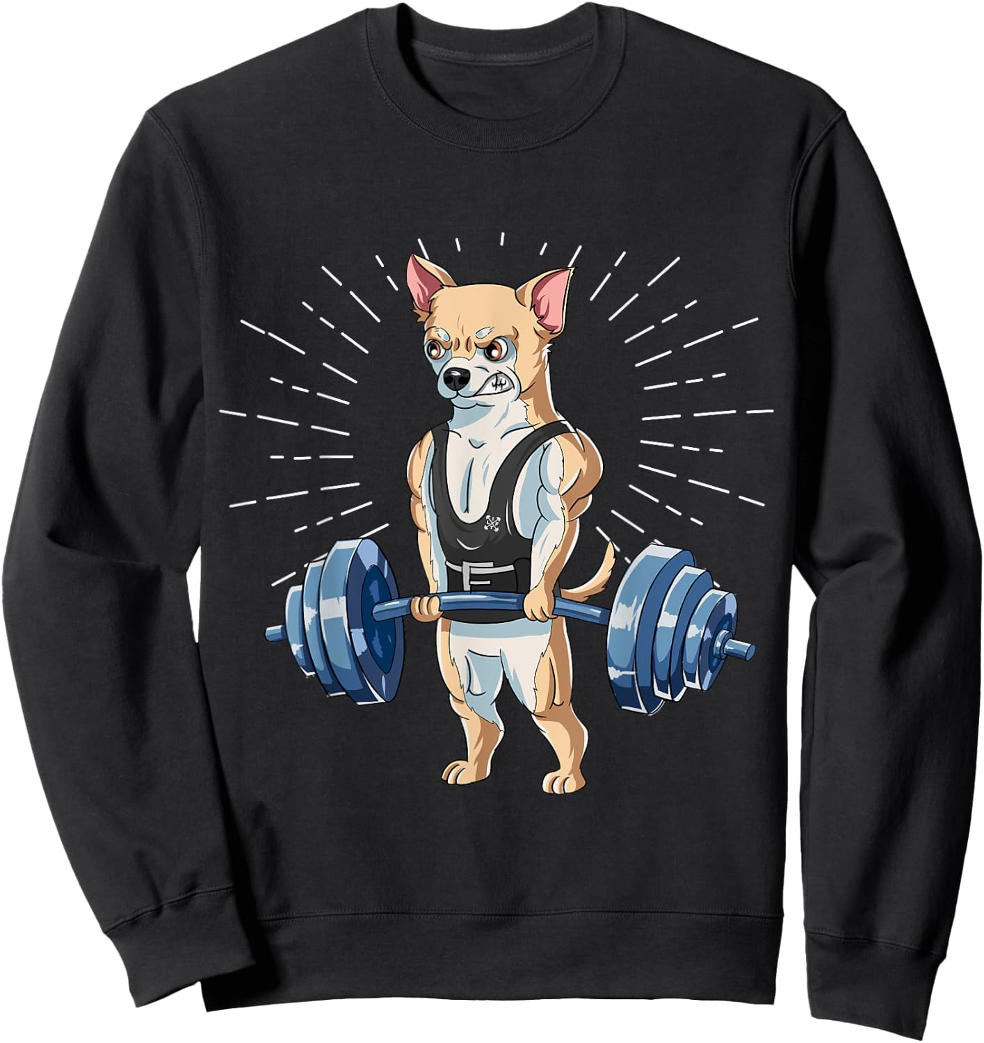 Chihuahua Deadlift Fitness Gym Weightlifting Sweatshirt - Sweatshirt | Black