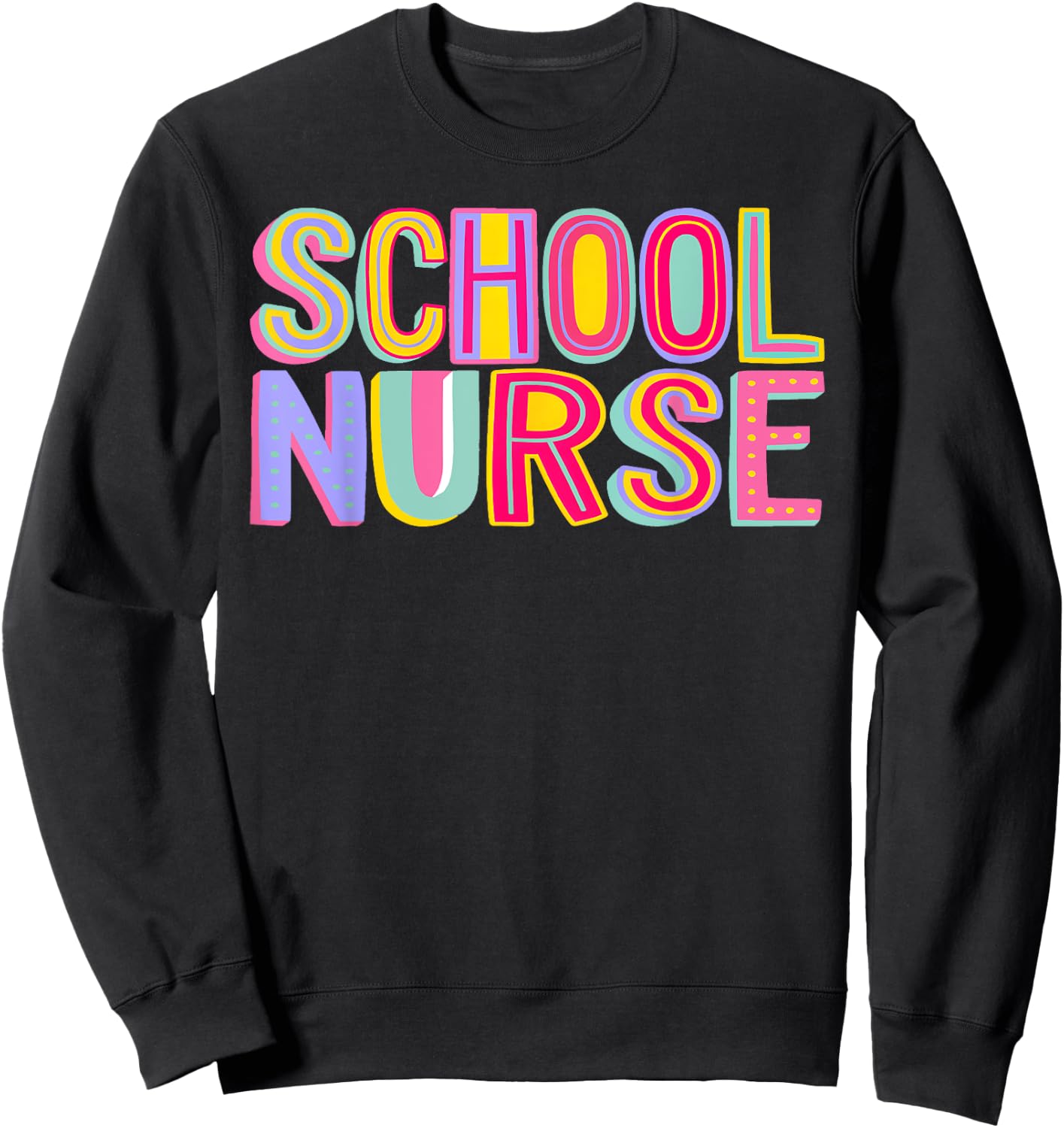 Retro School Nurse Nursing Groovy Nurse Retro Pink Nurse Sweatshirt - Sweatshirt | Black