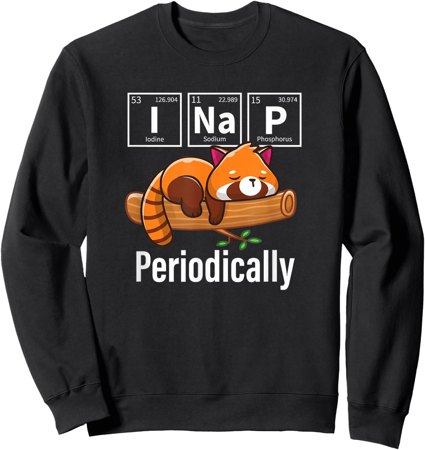 Kawaii Kids Cute I Nap Periodically Red Panda Lover Sweatshirt - Sweatshirt | Black