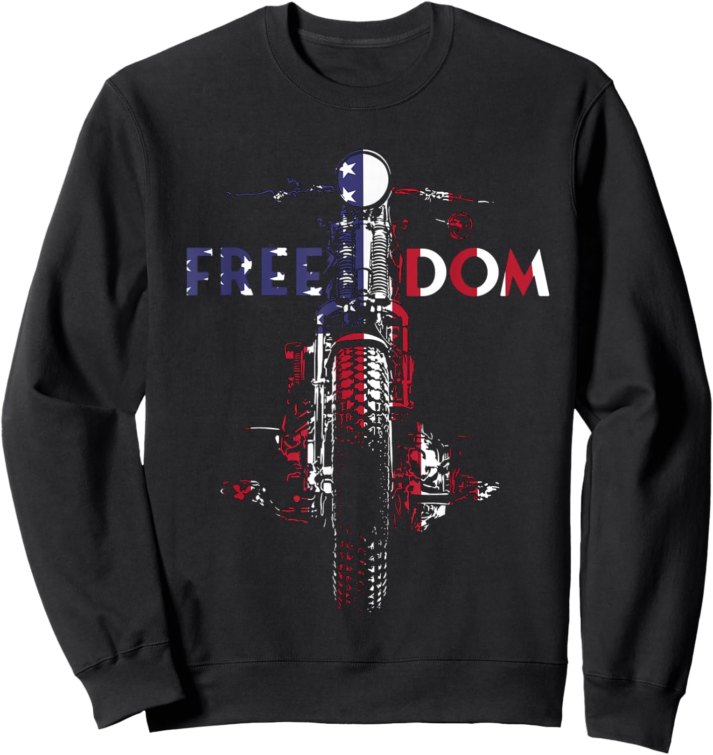 Freedom USA Flag Vintage Springer Bobber HD Motorcycle Biker Women Men Sweatshirt - Sweatshirt | Black