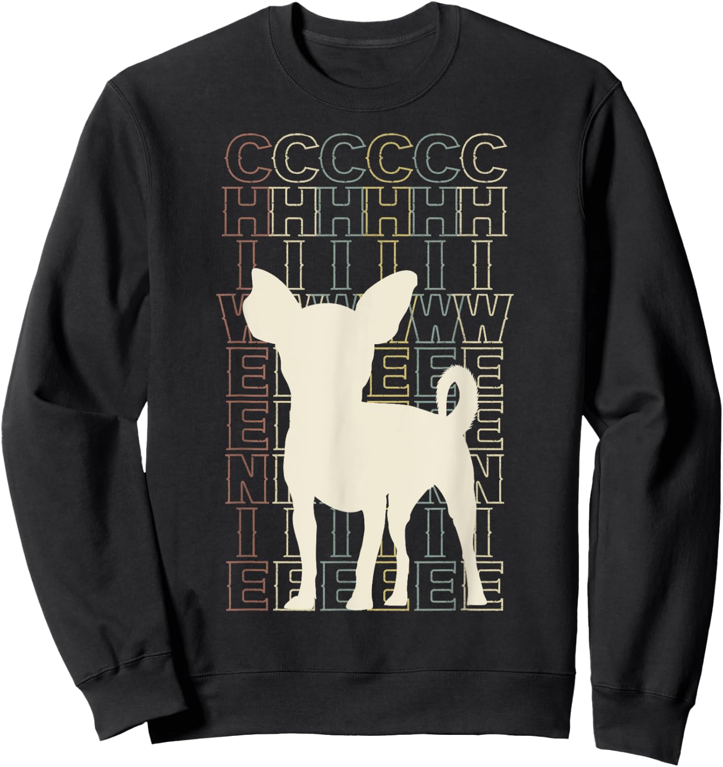 Cute Retro Chiweenie Silhouette Gift design for Chiweenies Sweatshirt - Sweatshirt | Black