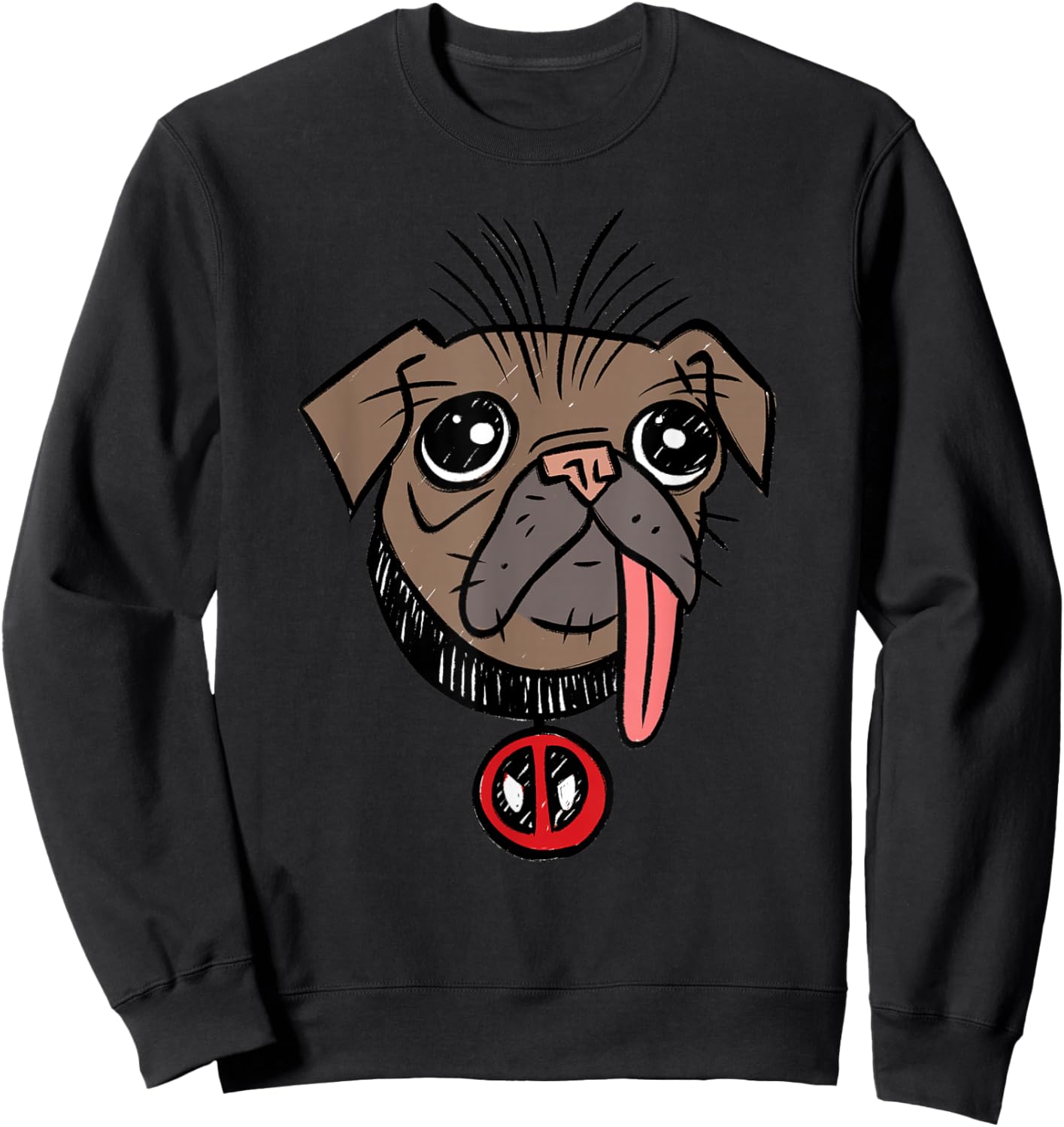 Marvel Studios Deadpool & Wolverine Dogpool Toony Big Head Sweatshirt - Sweatshirt | Black