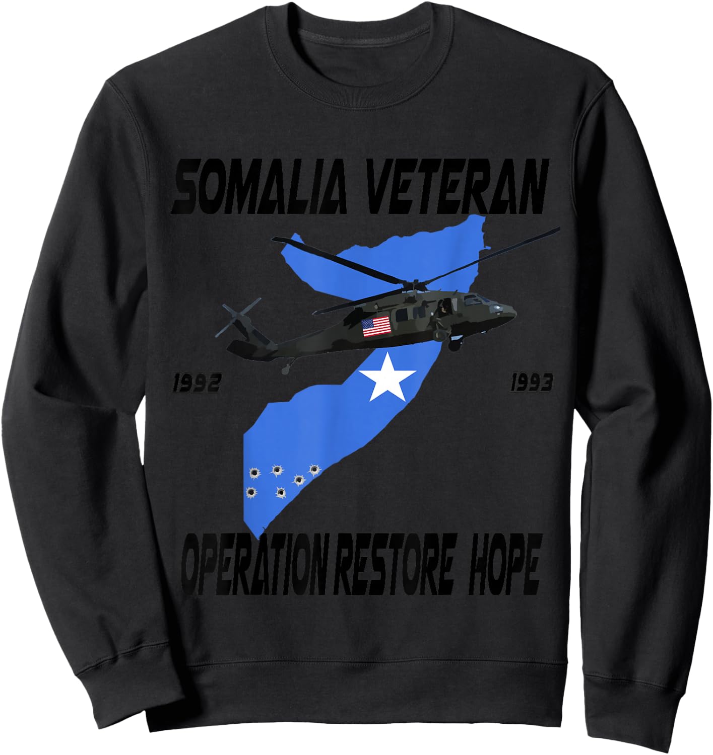 Somalia Veteran Operation Restore Hope Military Veteran Sweatshirt - Sweatshirt | Black
