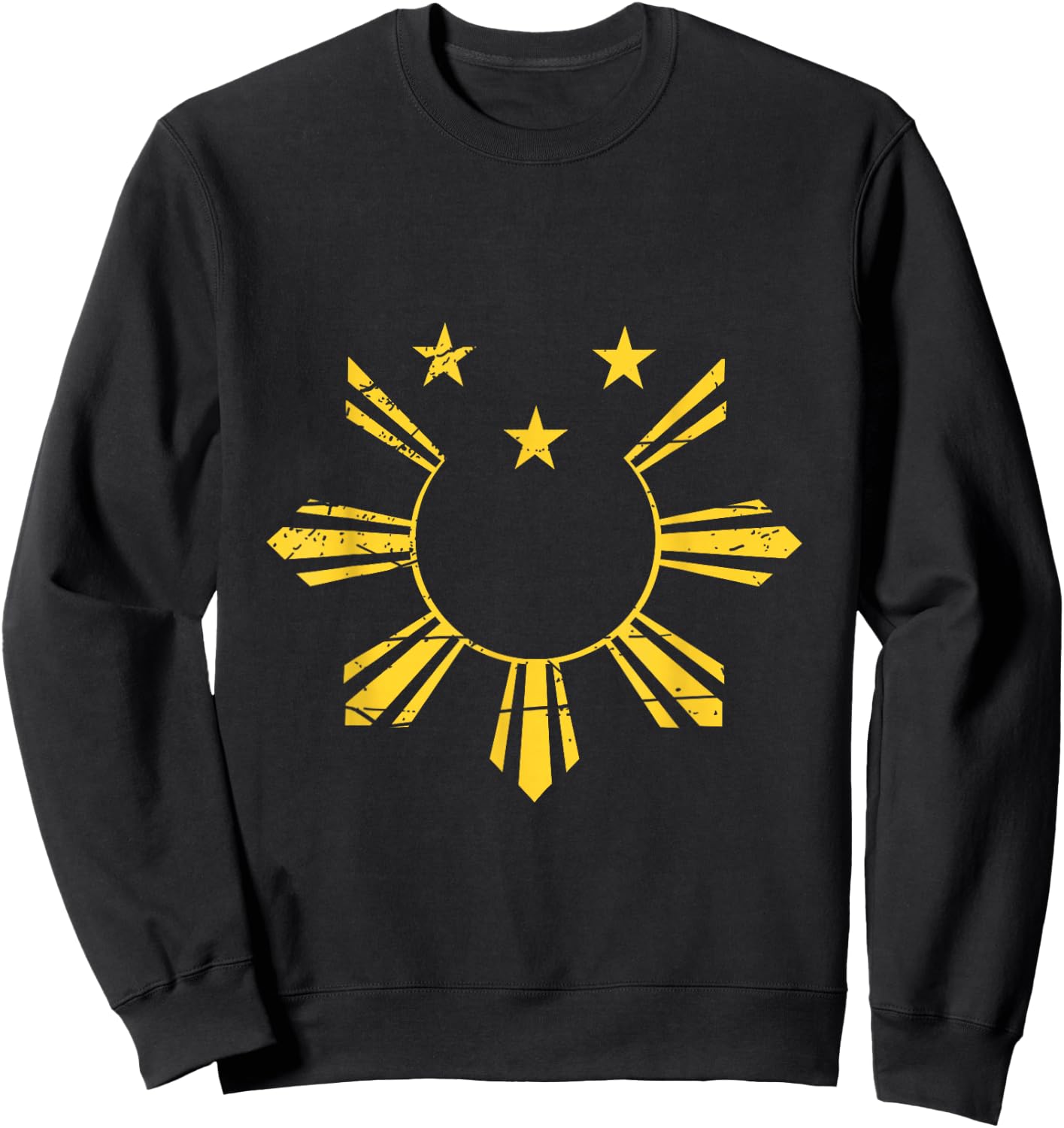 Retro Filipino Flag Philippines Sweatshirt - Sweatshirt | Black