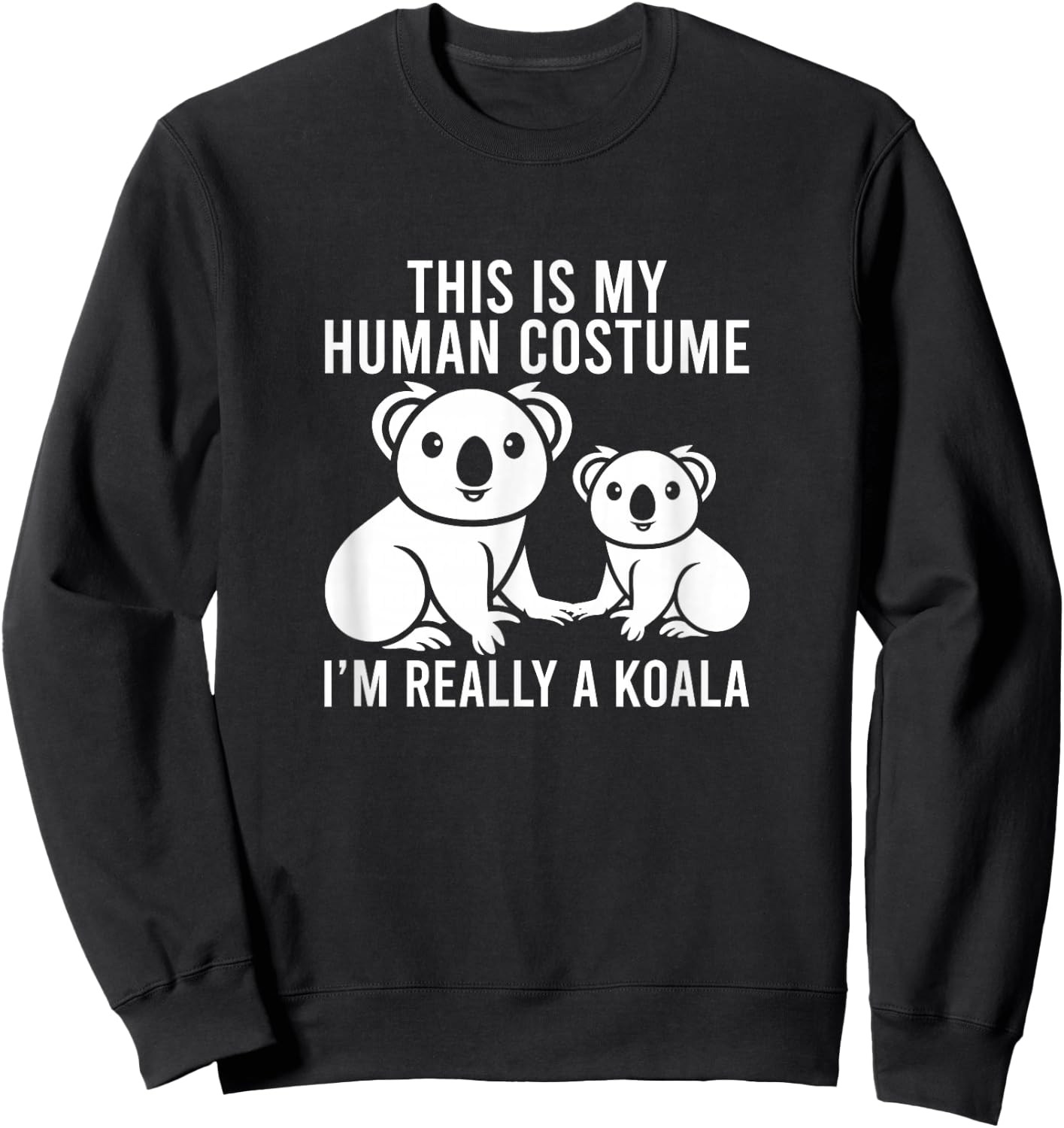 Koala Costume Men Women Boys Girls Australian Koala Bear Sweatshirt - Sweatshirt | Black