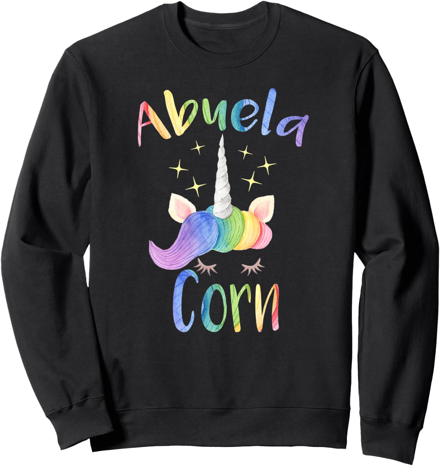 Abuelacorn Spanish Grandma Funny Unicorn Sweatshirt - Sweatshirt | Black