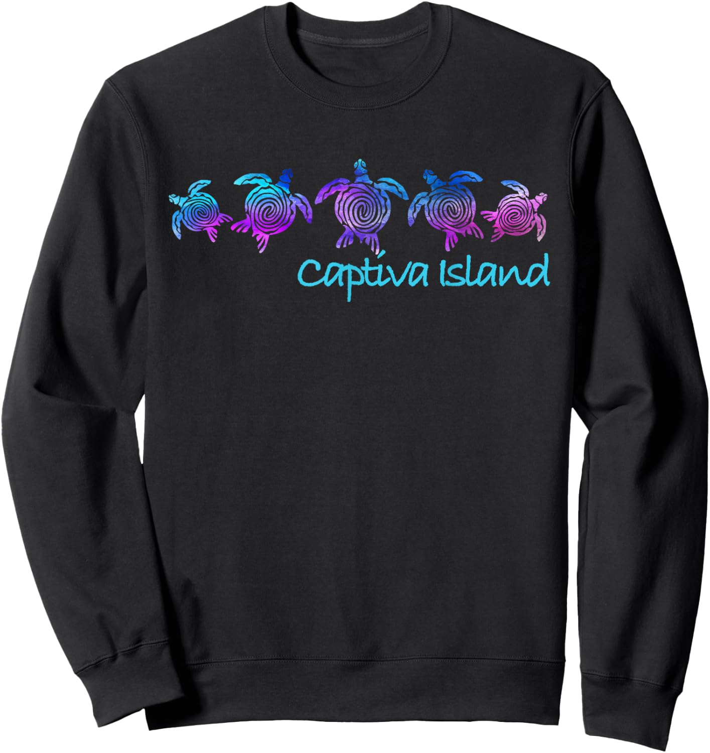 Captiva Island Beach Design / Tribal Turtle Gift Sweatshirt - Sweatshirt | Black