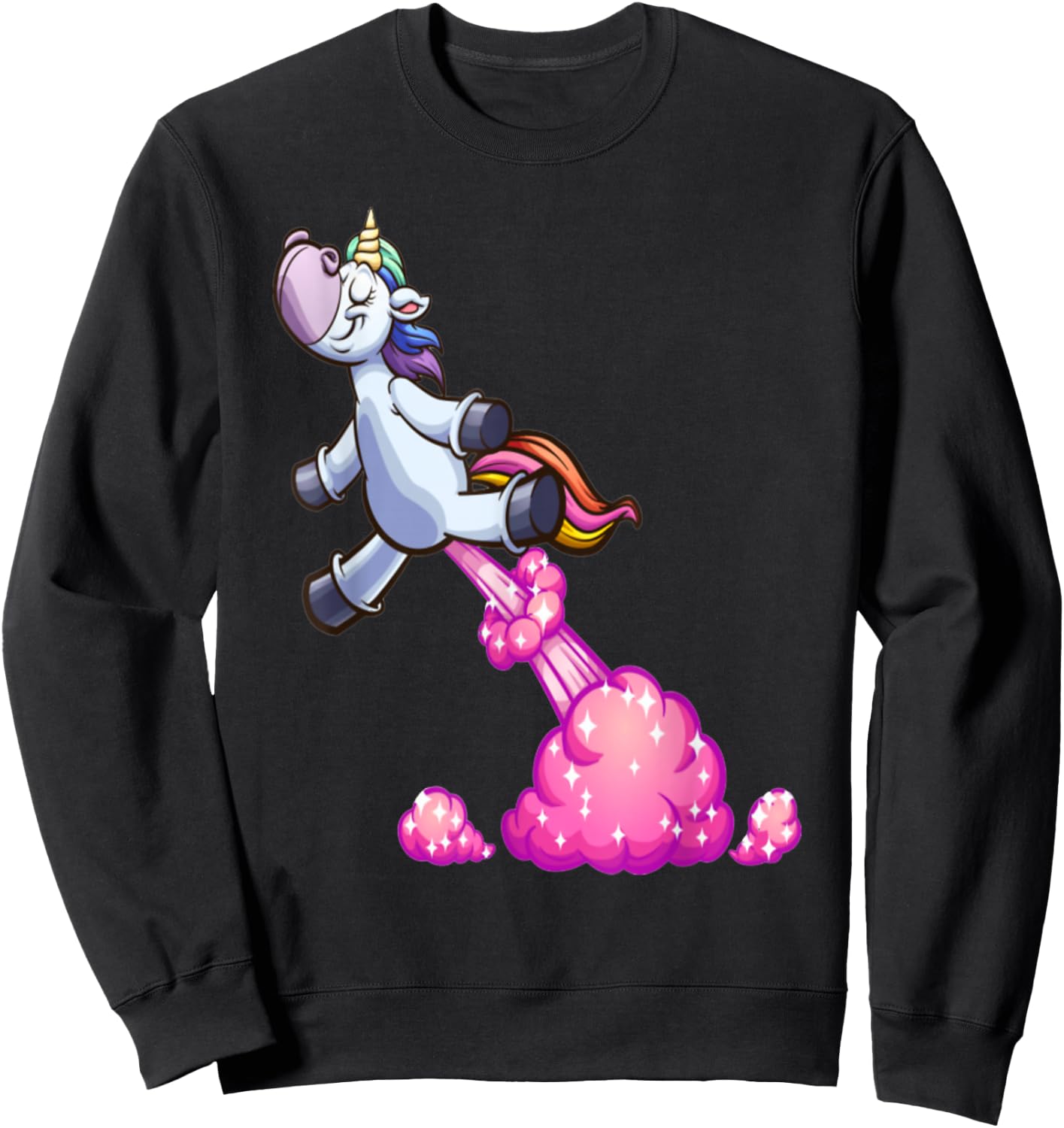 Farting Unicorn Funny Unicorn Rainbow Farts Sweatshirt - Sweatshirt | Black