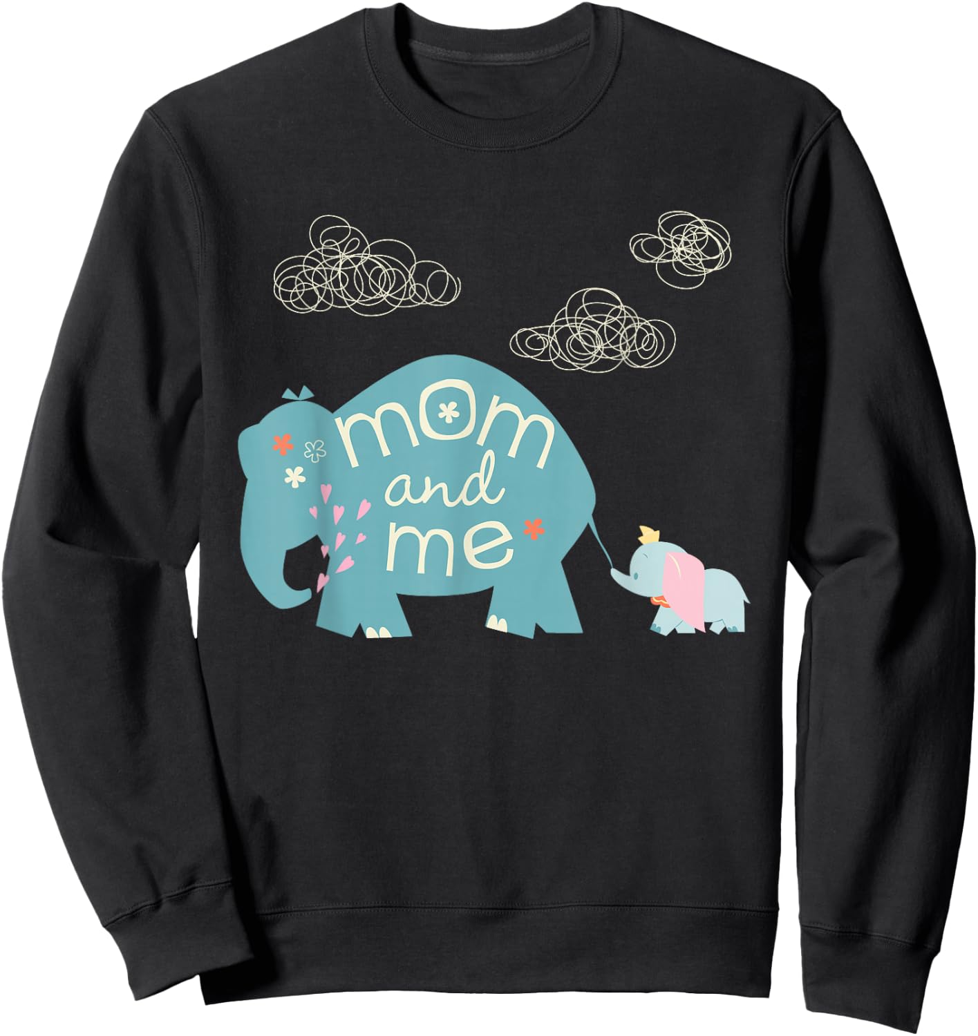 Disney Dumbo Cute Elephant Mom and Me Mother's Day Sweatshirt - Sweatshirt | Black
