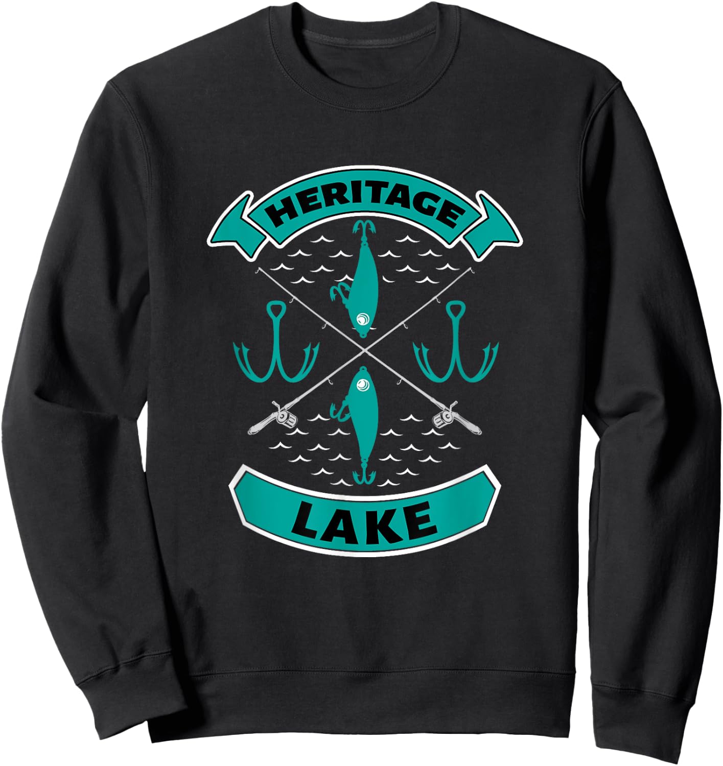 Heritage Lake Indiana Bass Fishing Sweatshirt - Sweatshirt | Black
