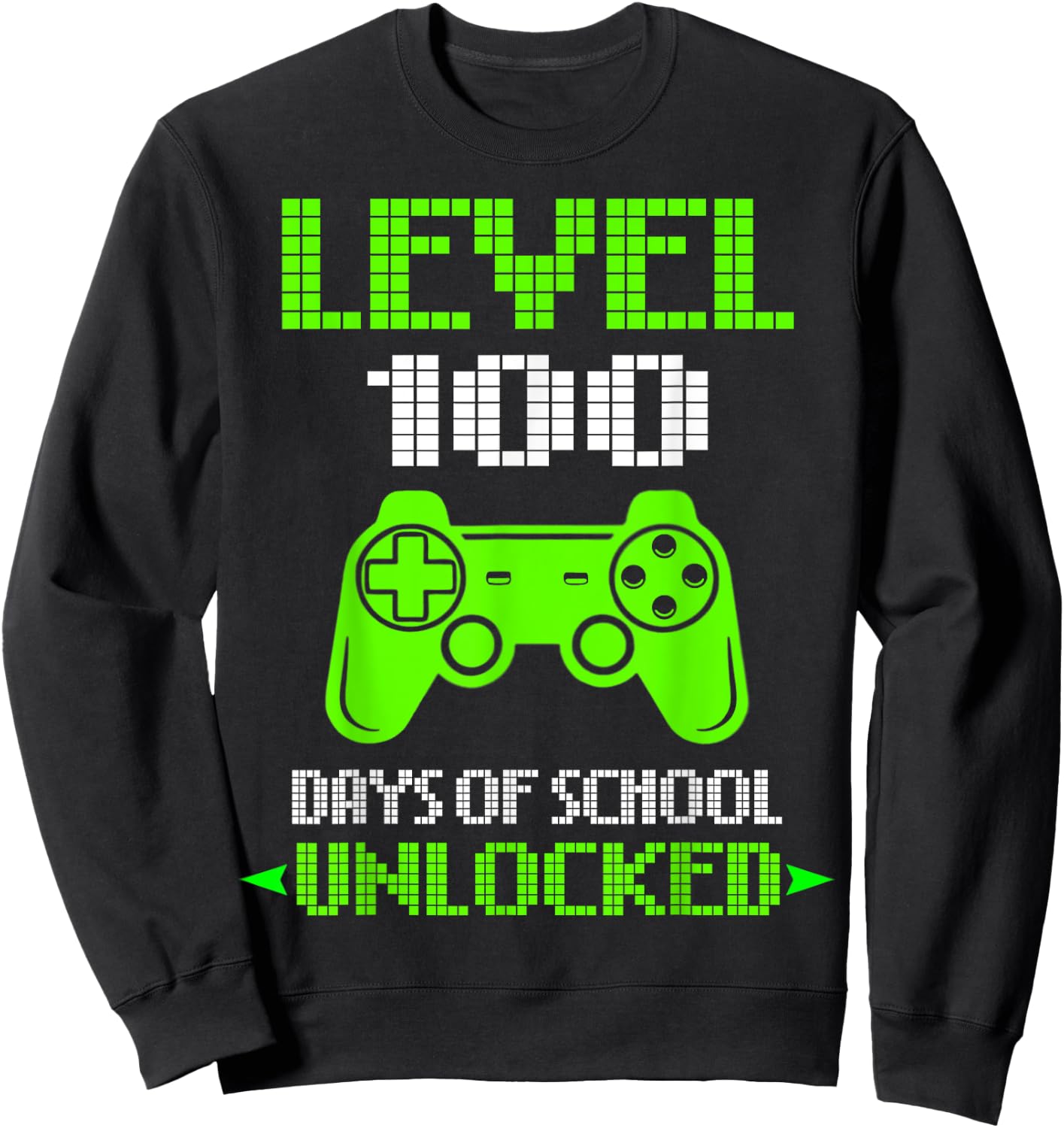 100th Day Of School Shirt Kids Video Games Boy Gift Gamer Sweatshirt - Sweatshirt | Black