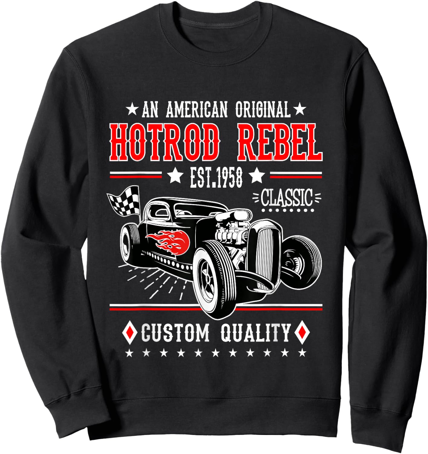 Hot Rod Rockabilly Clothing 50s Sock Hop Vintage Classic Car Sweatshirt - Sweatshirt | Black