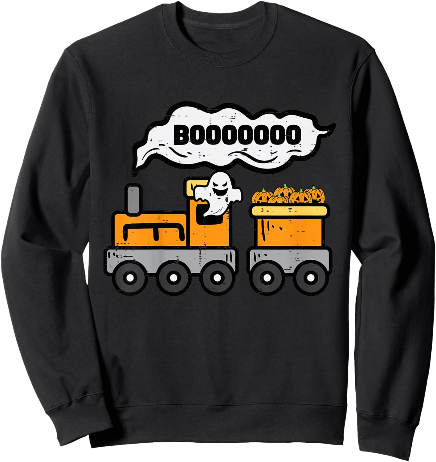 Kids Halloween Train Boo Ghost Costume Boys Kids Toddler Youth Sweatshirt - Sweatshirt | Black