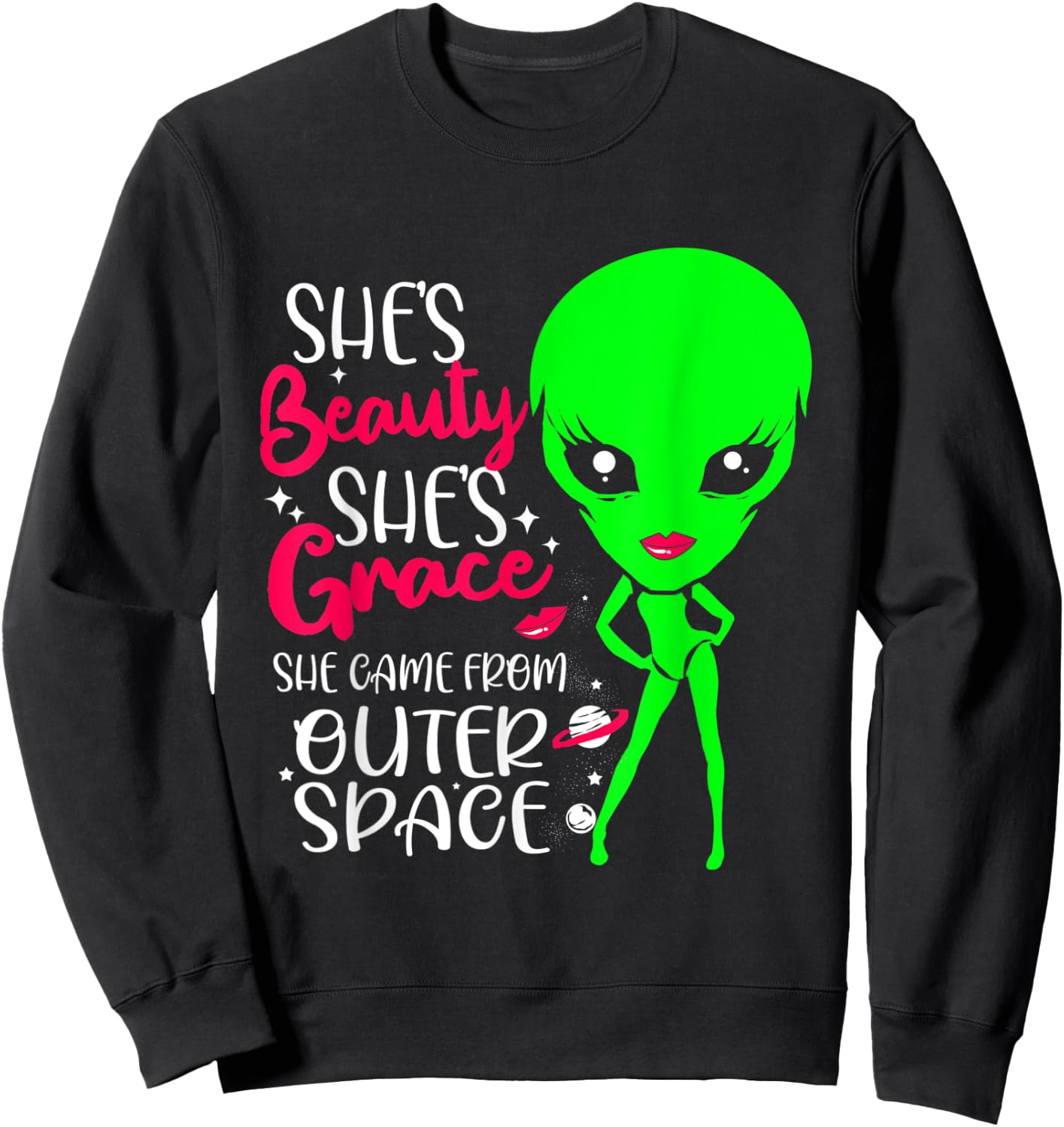 Outer Space Alien Costume Women Sweatshirt - Sweatshirt | Black