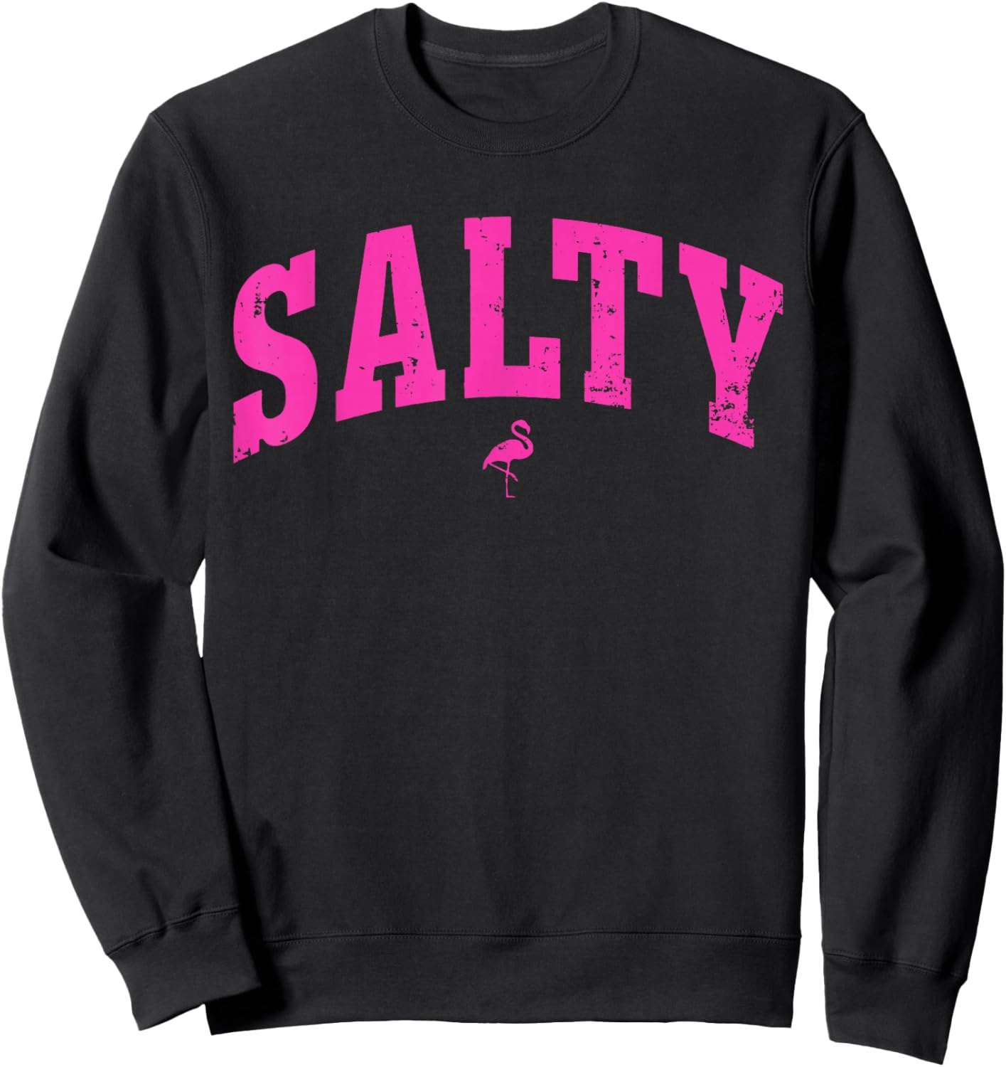 Salty Ocean Flamingo Life Coastal Summer Beach Girl Trendy Sweatshirt - Sweatshirt | Black