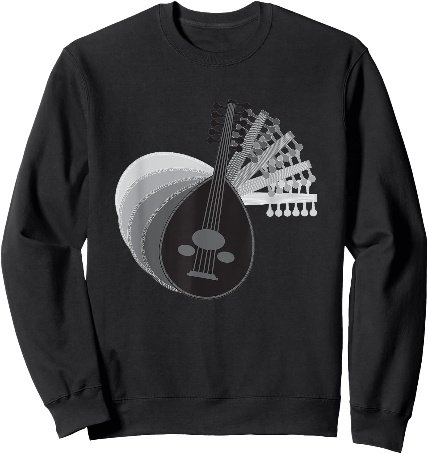 Oud Musical Instrument Design: Sweatshirt - Sweatshirt | Black