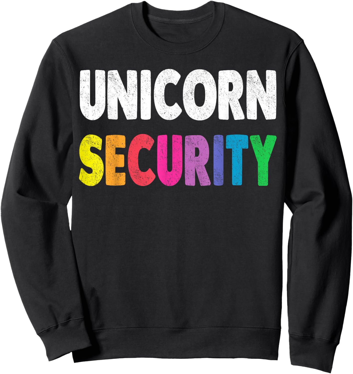 Halloween Dad Mom Daughter Adult Costume Unicorn Security Sweatshirt - Sweatshirt | Black