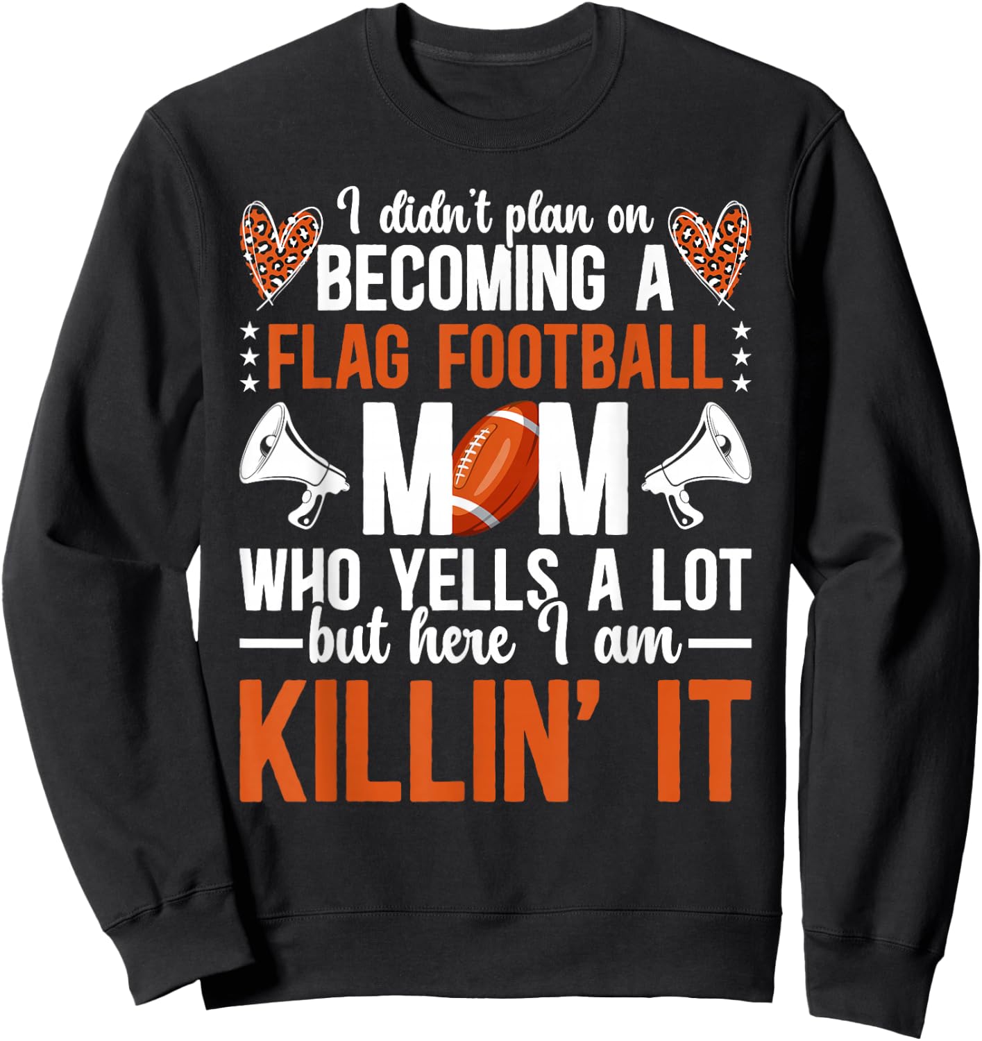 Becoming A Flag Football Mom of A Flag Football Player Mama Sweatshirt - Sweatshirt | Black