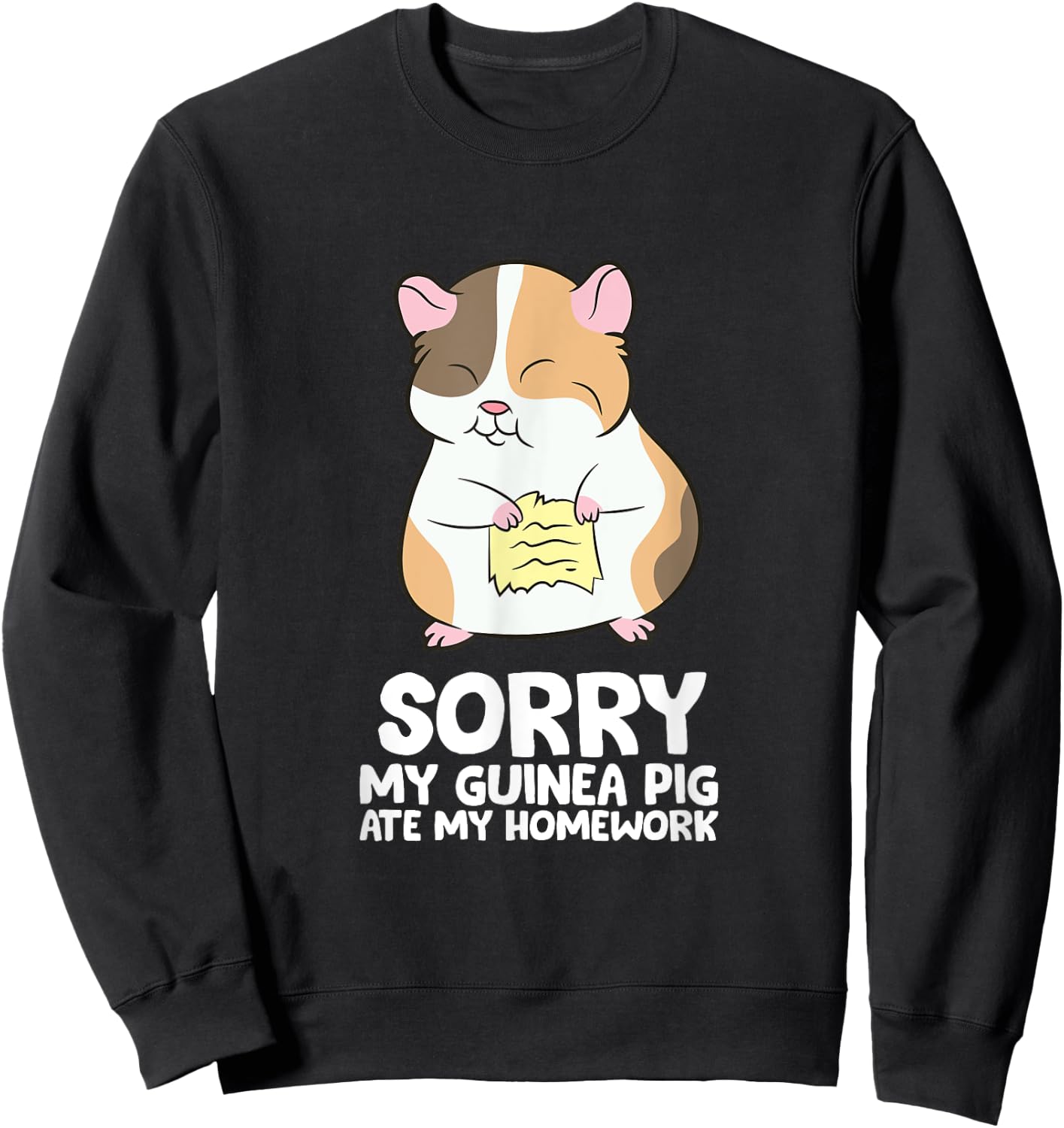 Sorry My Guinea Pig Ate My Homework Guinea Pig School Sweatshirt - Sweatshirt | Black