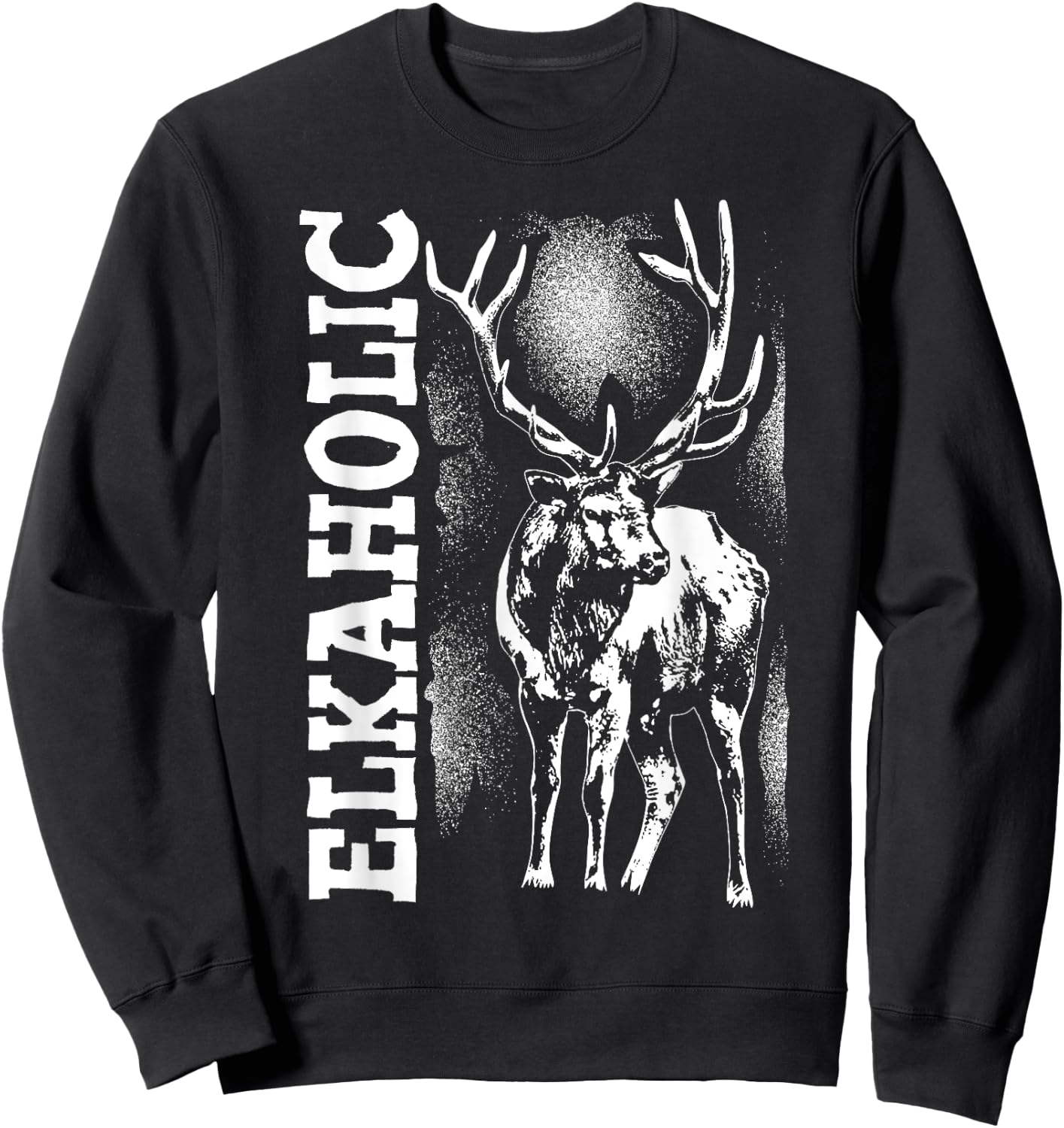 Funny Elkaholic Gift Women Cool Elk Hunting Lover Sweatshirt - Sweatshirt | Black