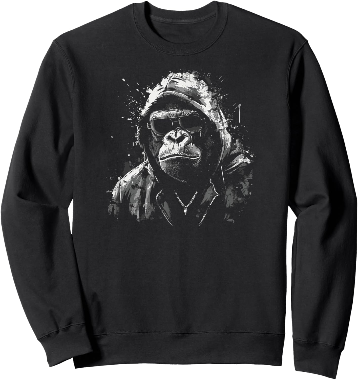 Angry Gorilla Face Growling Scary Silverback Gorilla Sweatshirt - Sweatshirt | Black