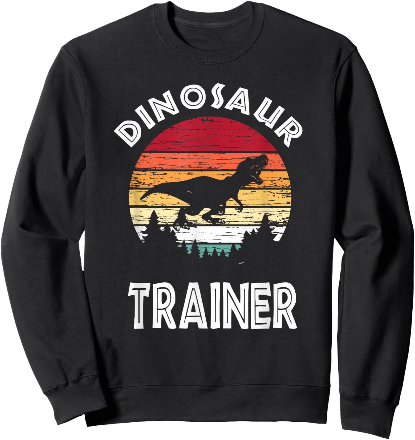 Retro Dinosaur Trainer Shirt, Family Halloween Costume Sweatshirt - Sweatshirt | Black