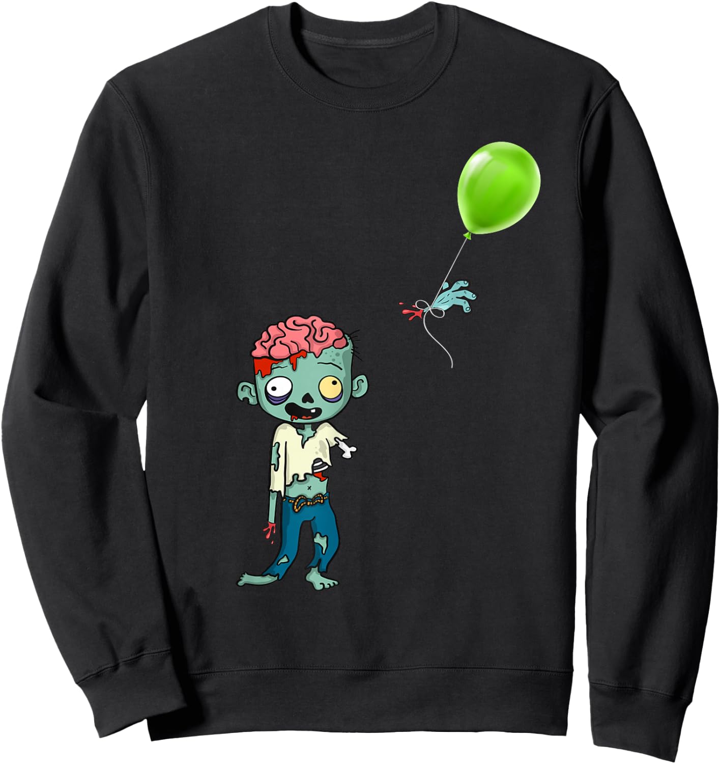 Zombie Birthday Balloon - Funny Cute Zombie Shirt Sweatshirt - Sweatshirt | Black