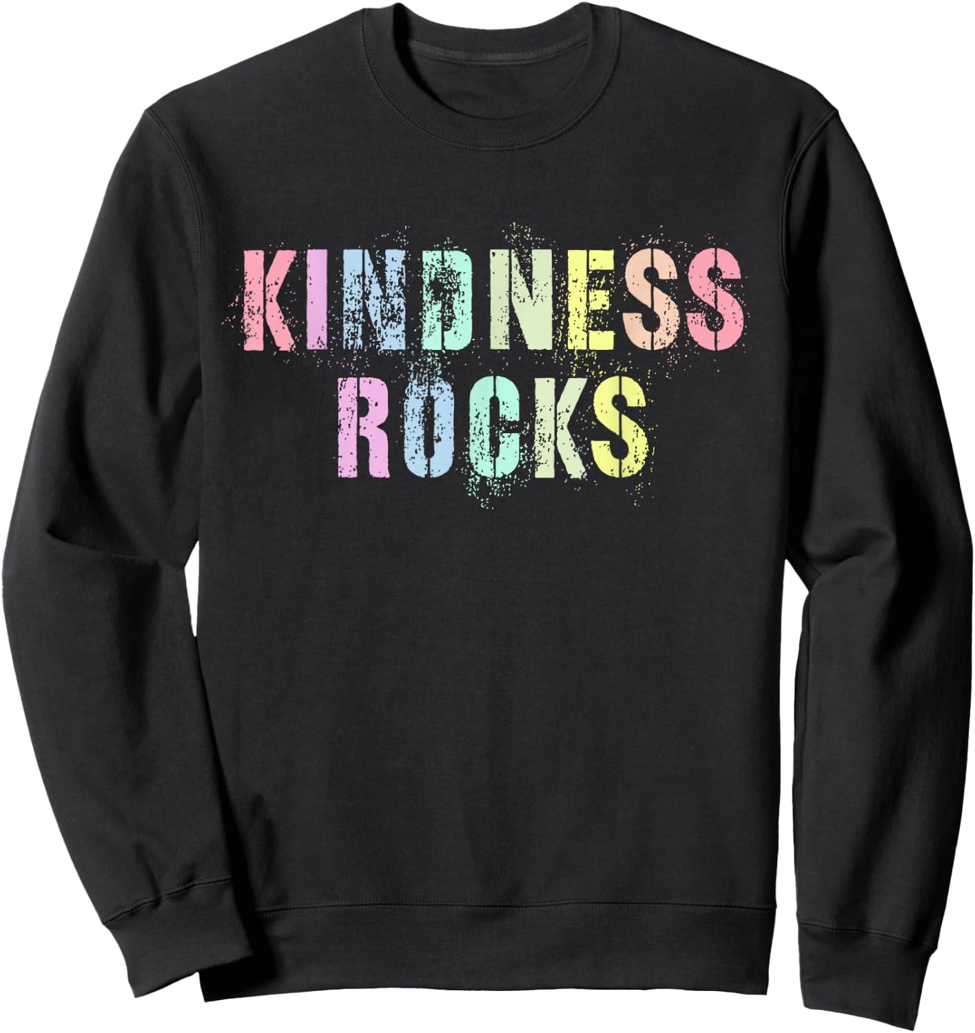 Vintage KINDNESS ROCKS School SPED Teacher Be Kind Pink Sweatshirt - Sweatshirt | Black