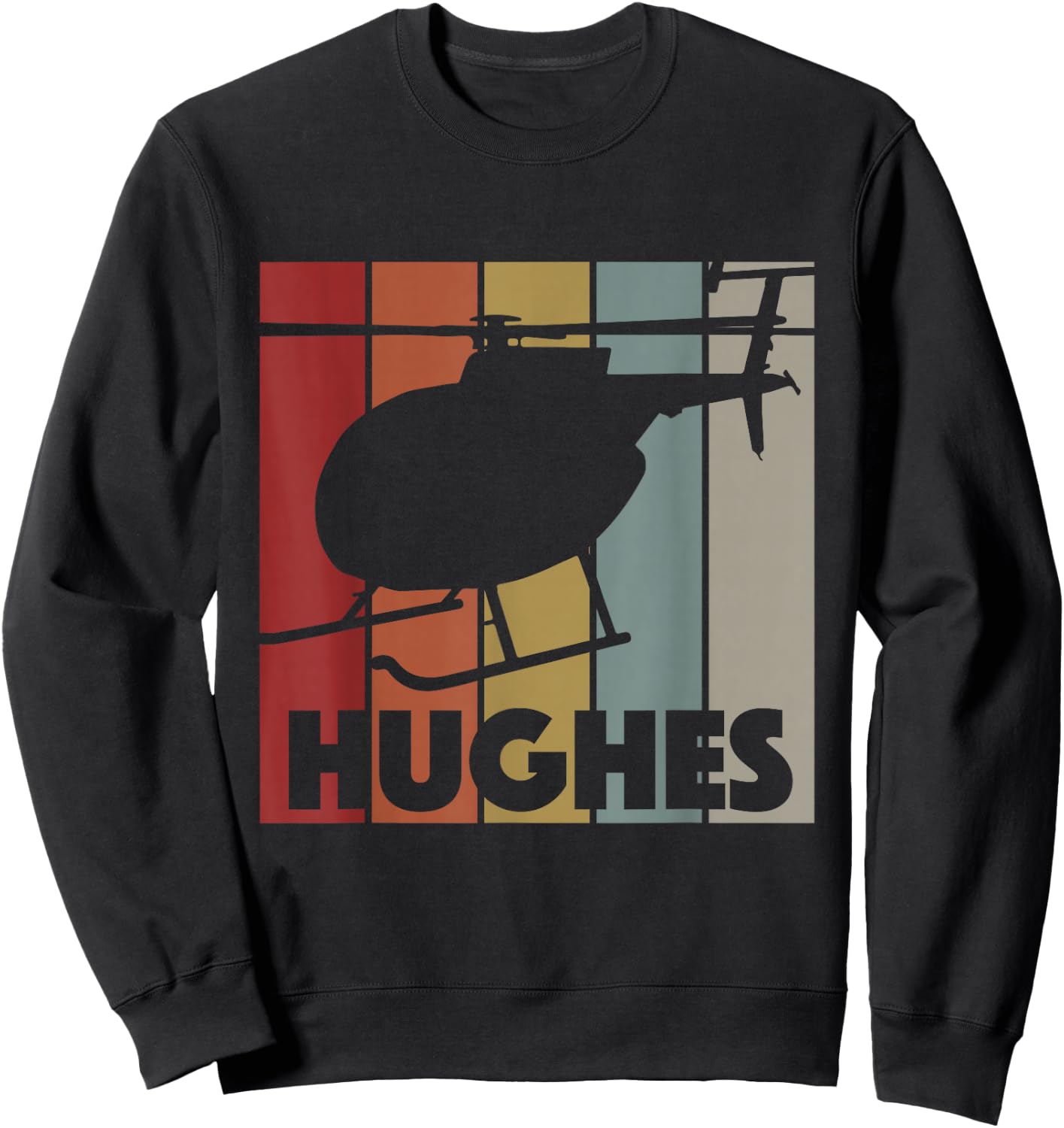 Retro Helicopter Avitation Pilot - Heli Aviator Hughes Sweatshirt - Sweatshirt | Black