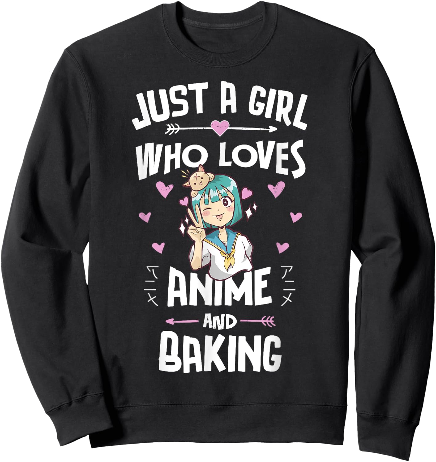 Anime And Baking Gifts for Daughter and Girls Sweatshirt - Sweatshirt | Black