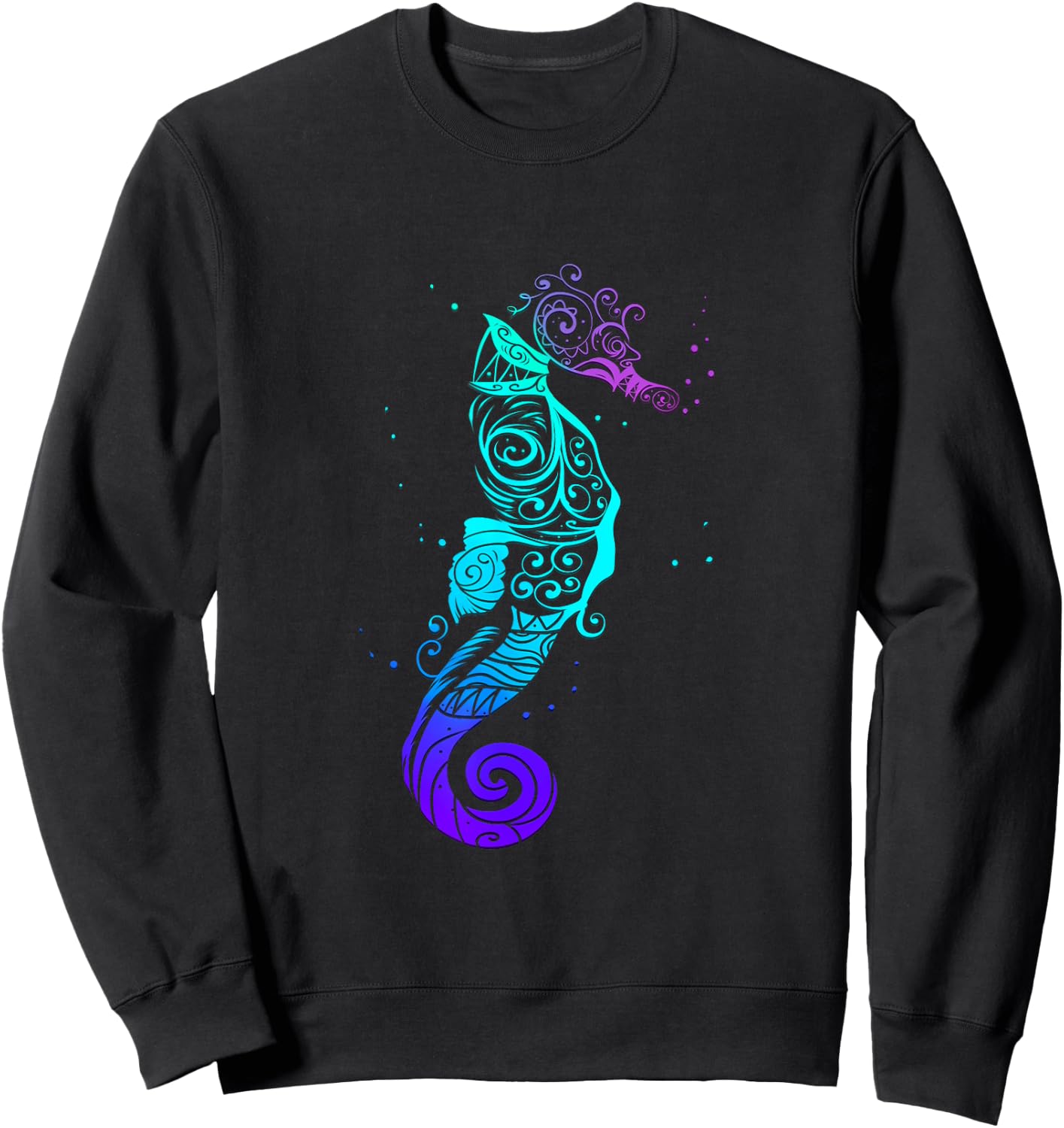 Seahorse Mandala Scuba Diving Sweatshirt - Sweatshirt | Black