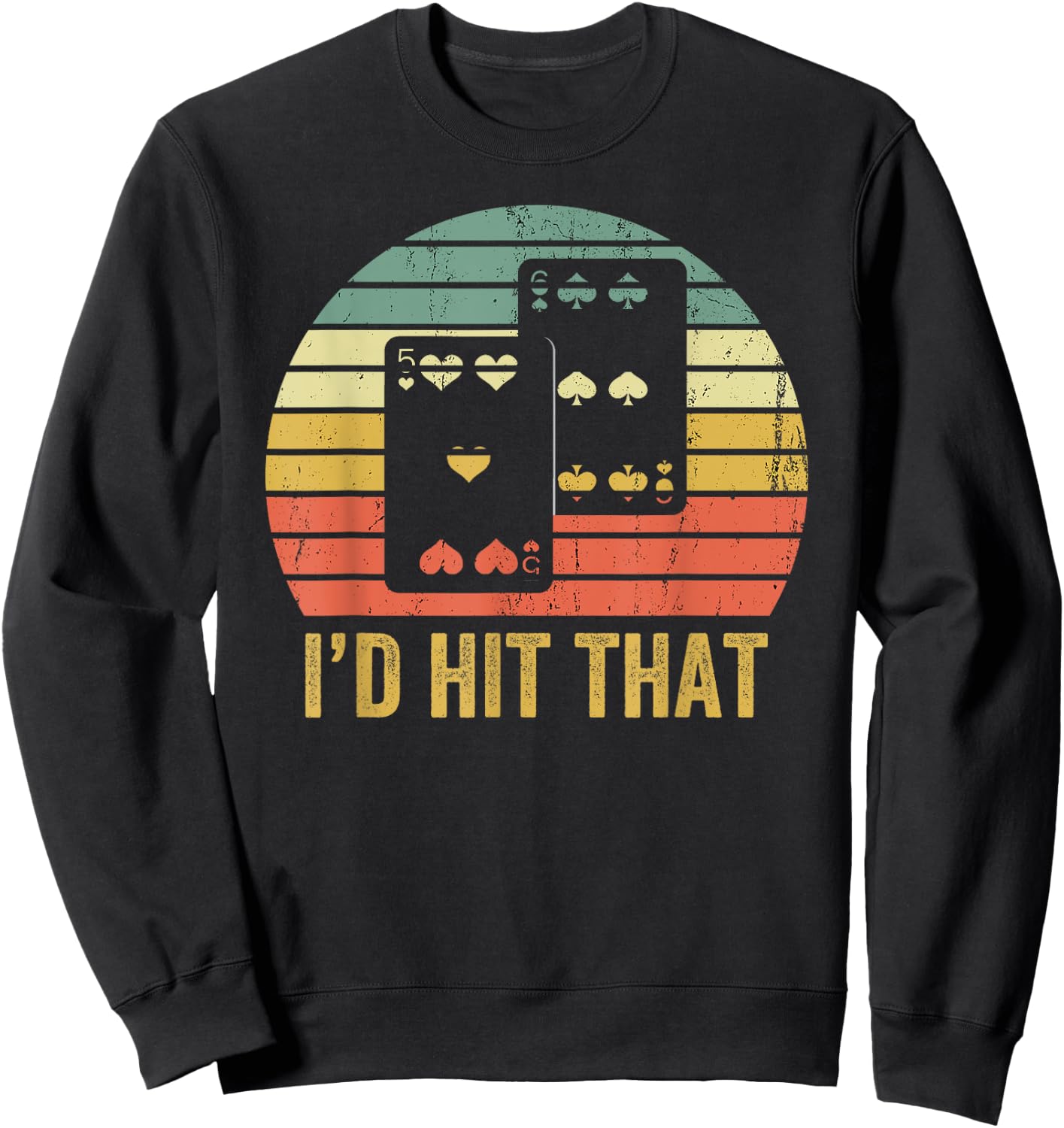 Vintage Blackjack Gambler Funny Retro Gambling Gift Sweatshirt - Sweatshirt | Black