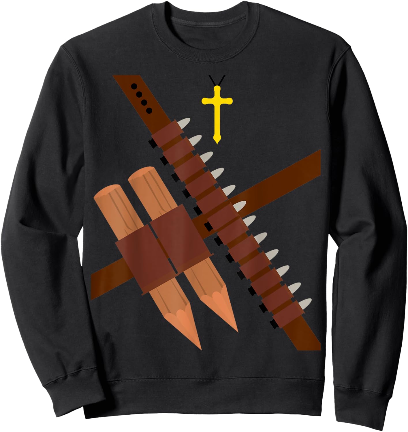 Vampire Hunter Halloween Costume, Silver Bullets and Stakes Sweatshirt - Sweatshirt | Black