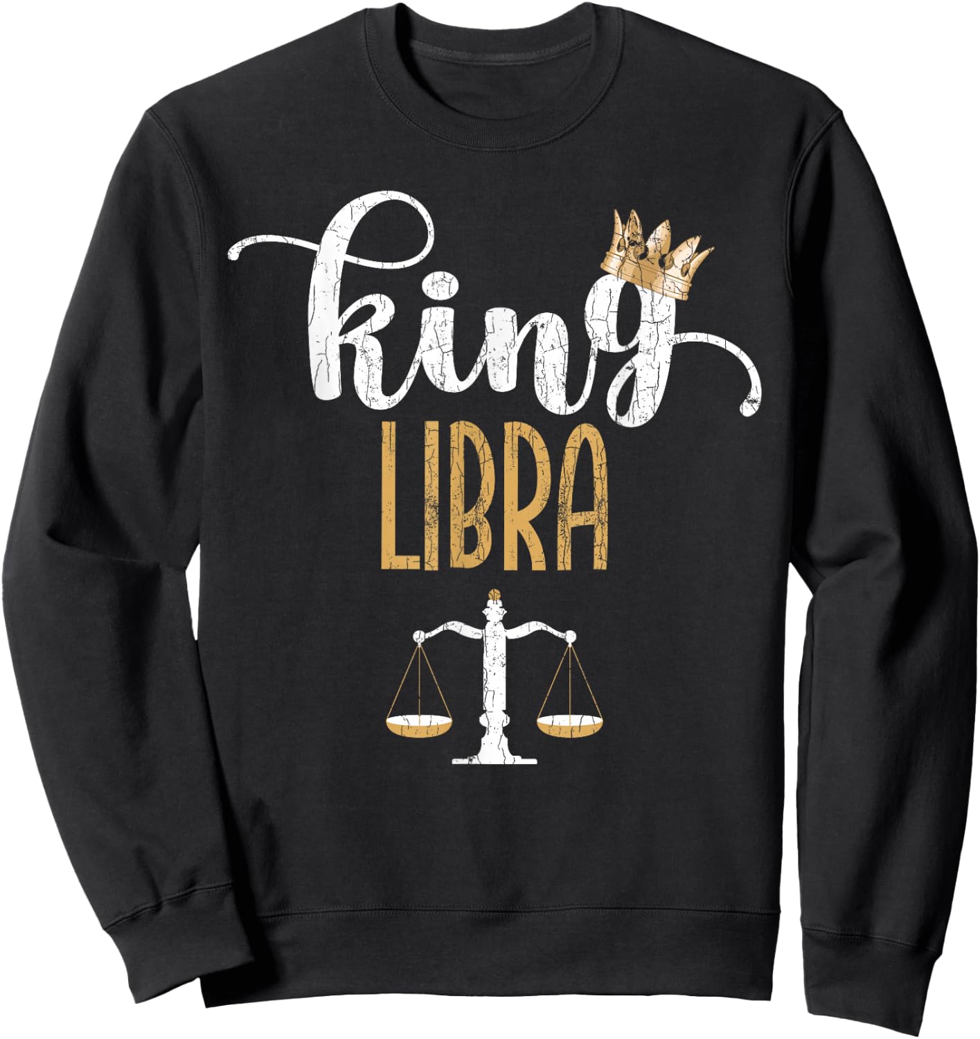 Zodiac Sign Funny King Libra Graphic Sweatshirt - Sweatshirt | Black