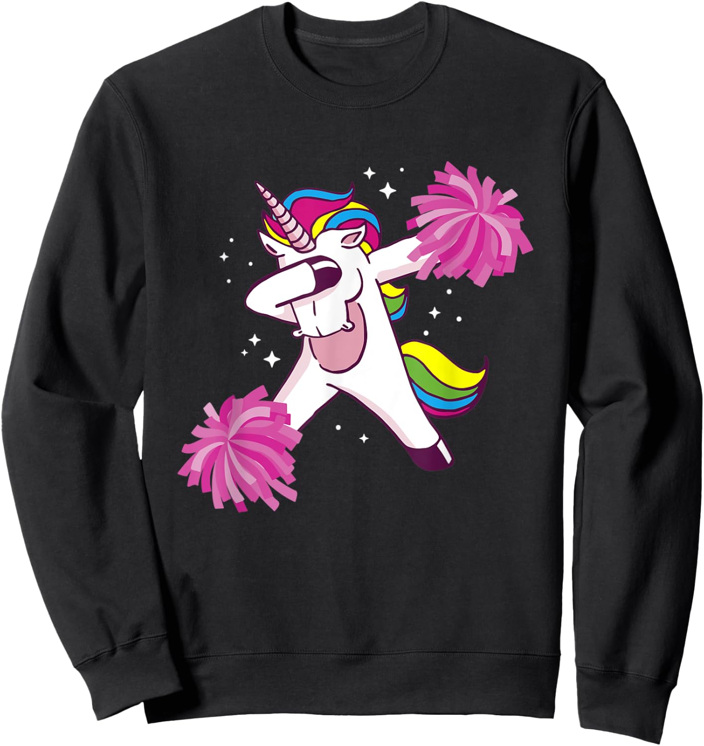 Cheer Unicorn Cheerleading Dabbing Cheerleader Sweatshirt - Sweatshirt | Black