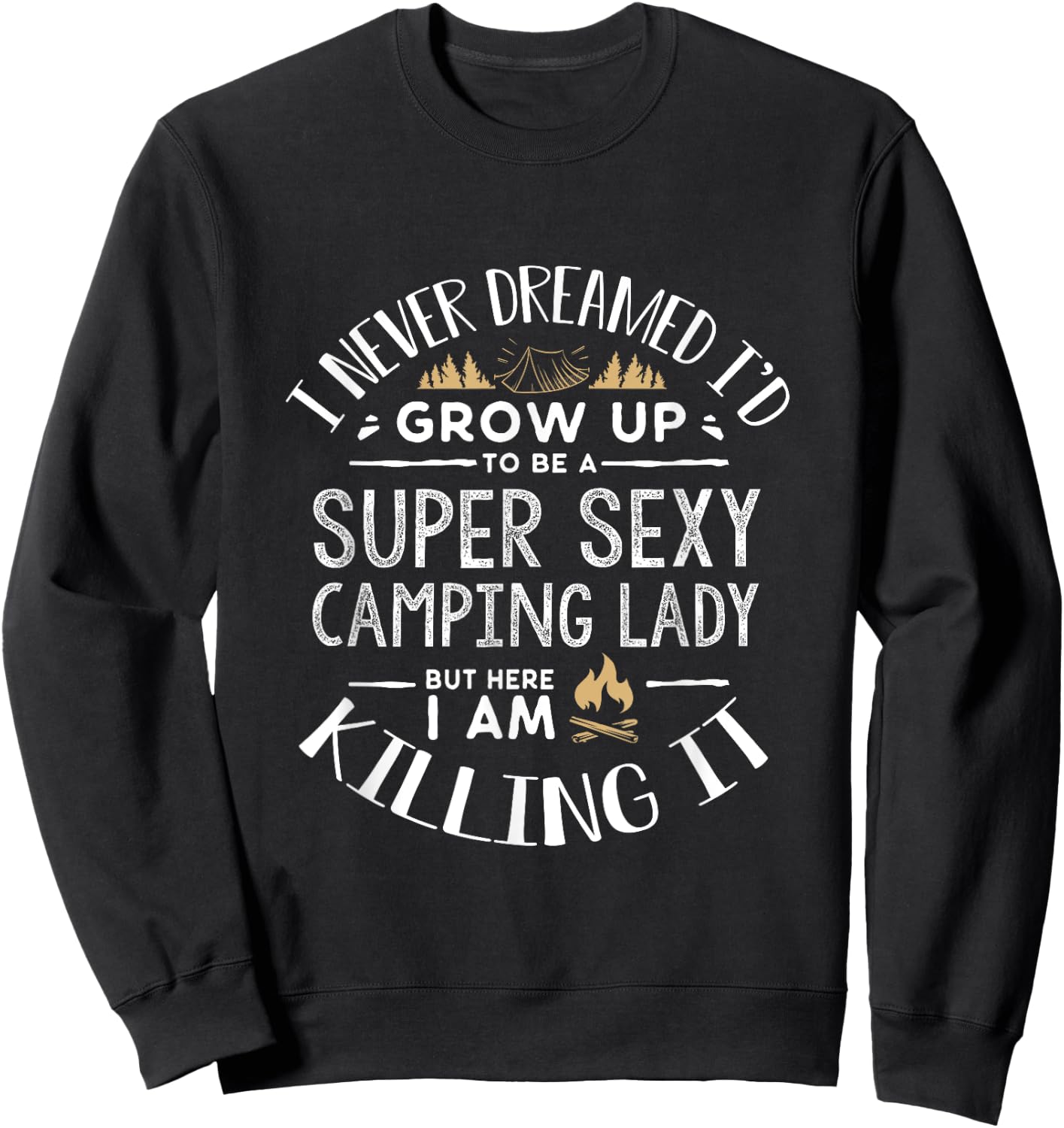 Camping Shirt Women Wife Camper RV Camping Vacation Sweatshirt - Sweatshirt | Black