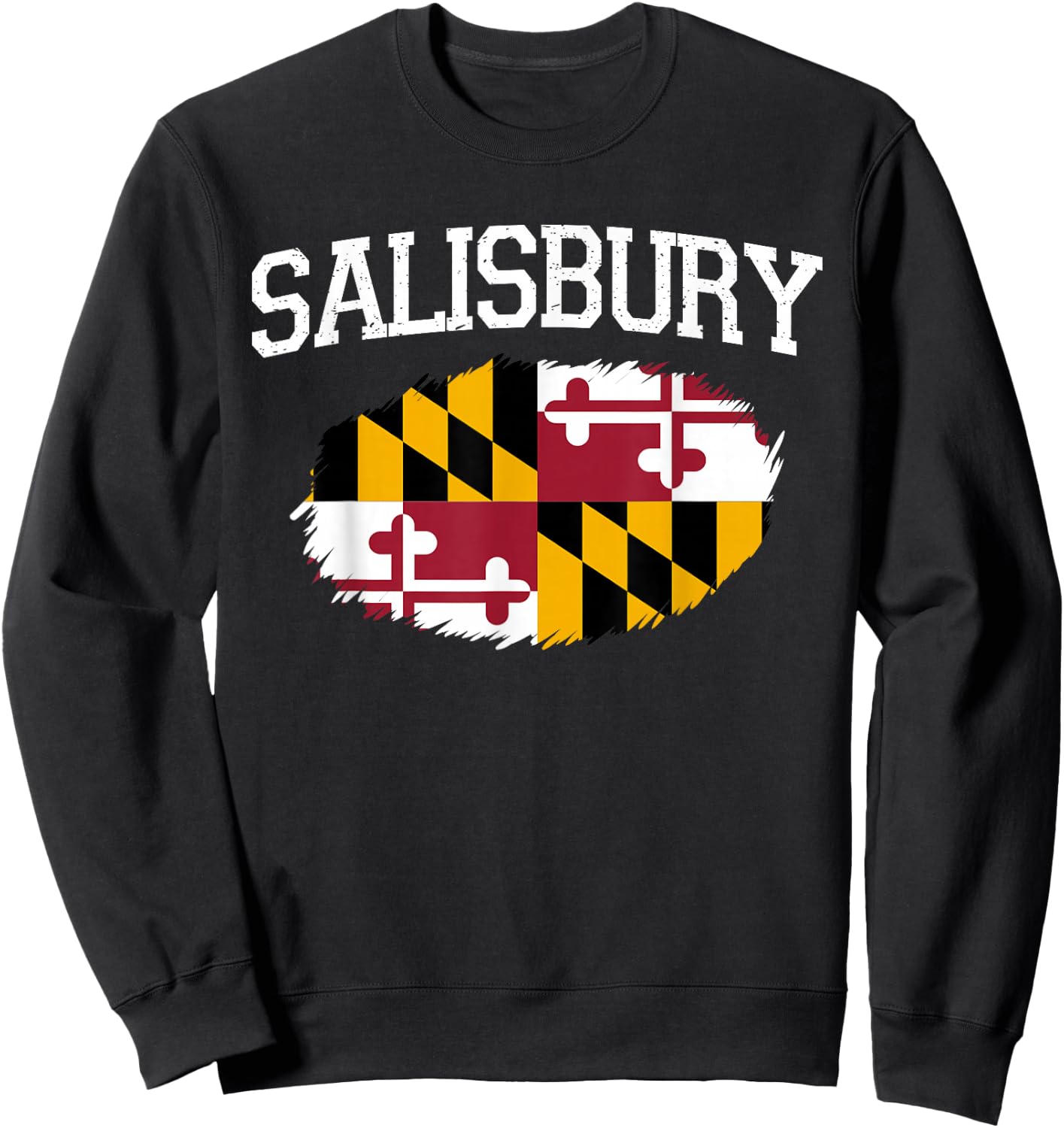 Salisbury MD Maryland Flag Vintage USA Sports Men Women Sweatshirt - Sweatshirt | Black
