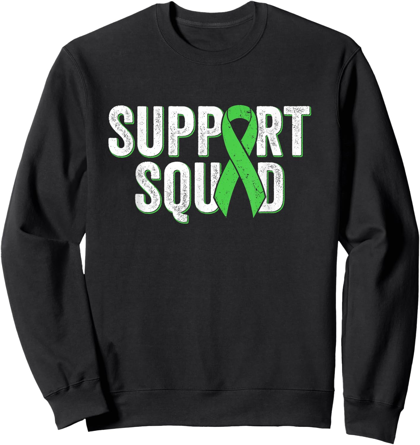 Non-Hodgkins Lymphoma Support Squad - Lime Green Awareness Sweatshirt - Sweatshirt | Black