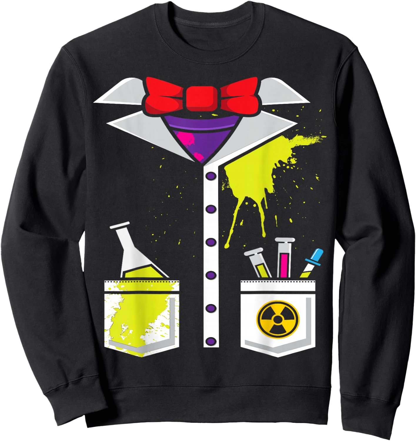 Mad Scientist Costume Halloween Carnival Science Chemistry Sweatshirt - Sweatshirt | Black
