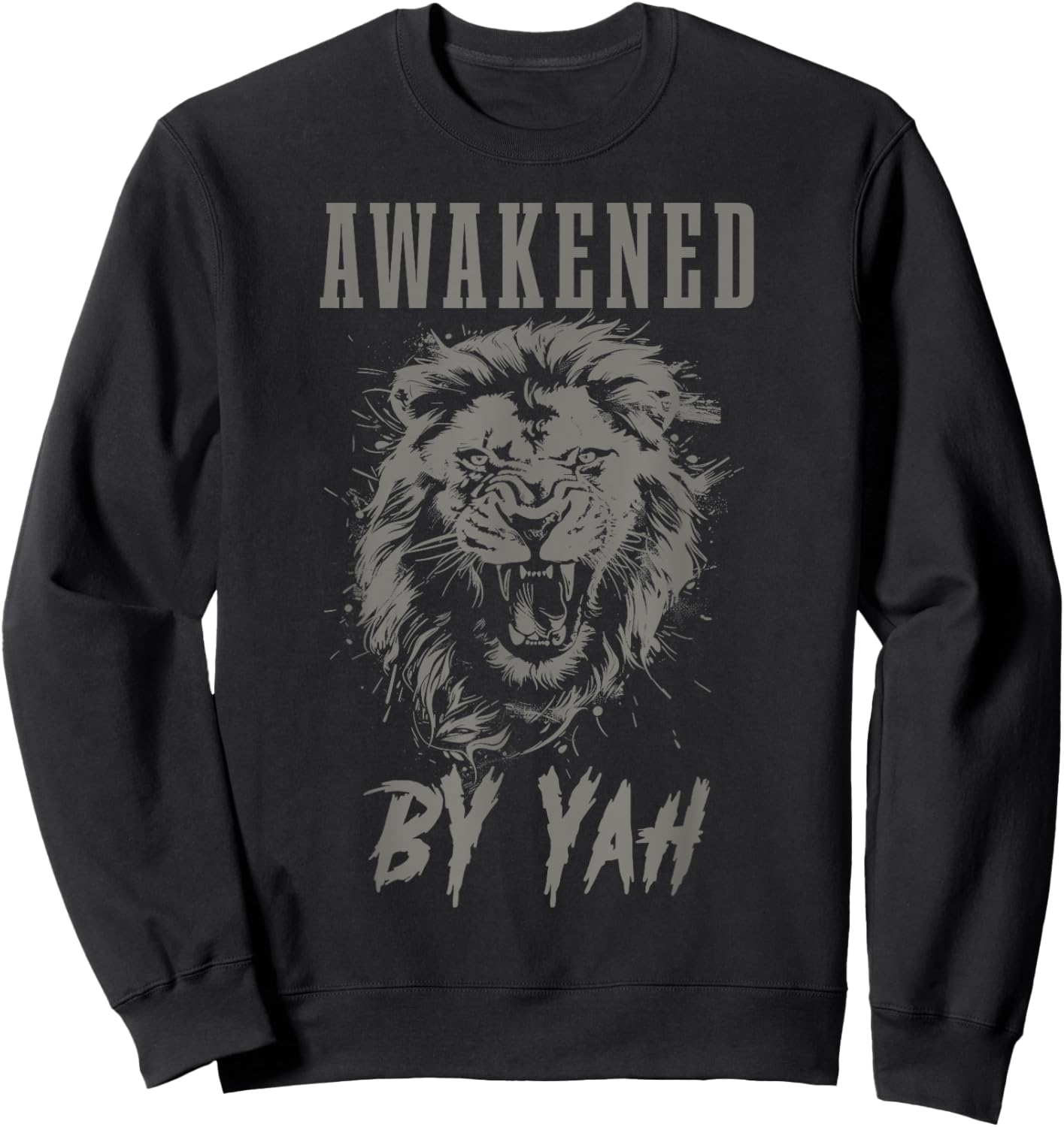Awakened By Yah Hebrew Israelite Lion Of Judah Jewish Yahweh Sweatshirt - Sweatshirt | Black