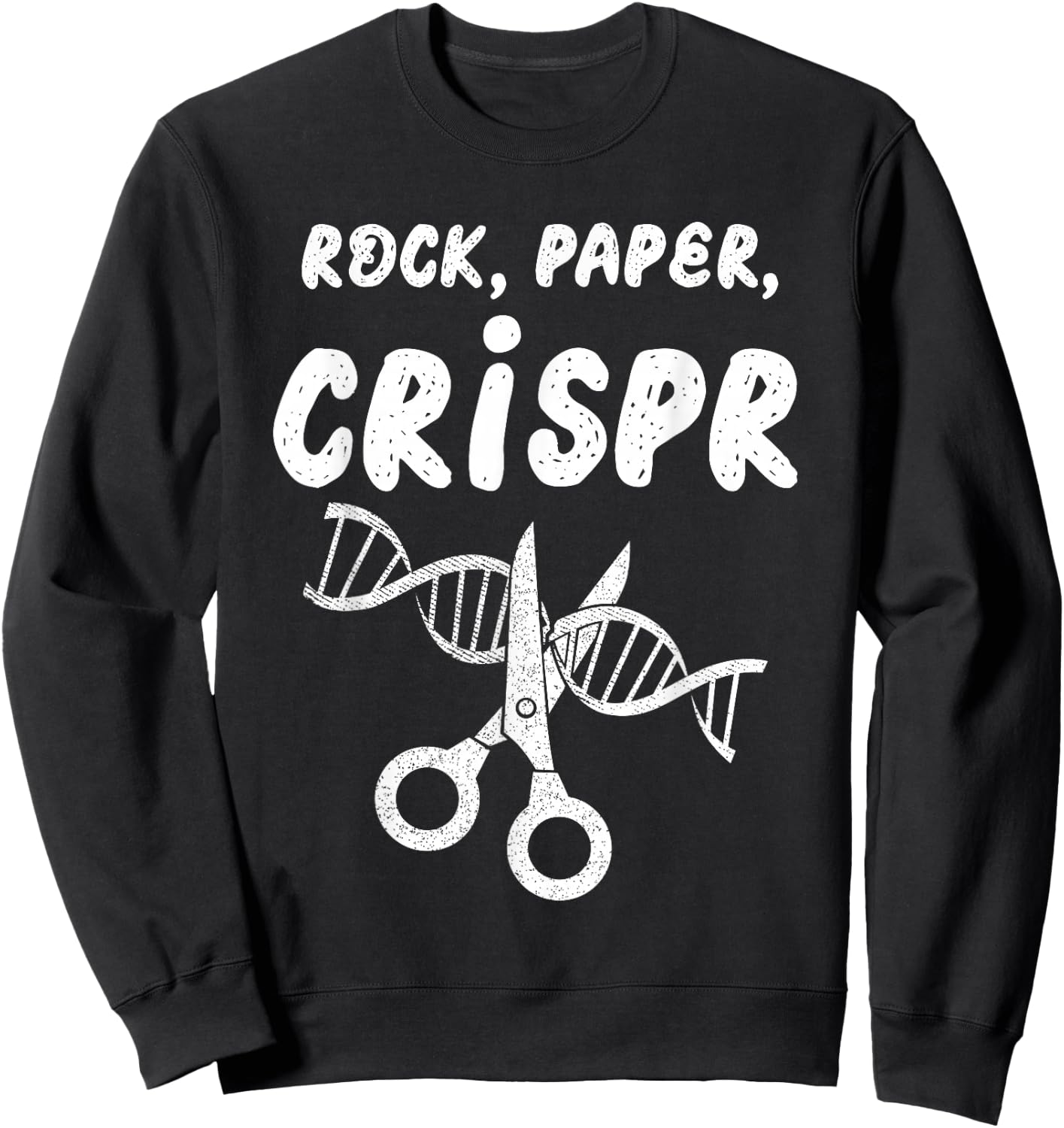 Rock Paper Scissors Crispr Gene Edit Scientist Biology Sweatshirt - Sweatshirt | Black