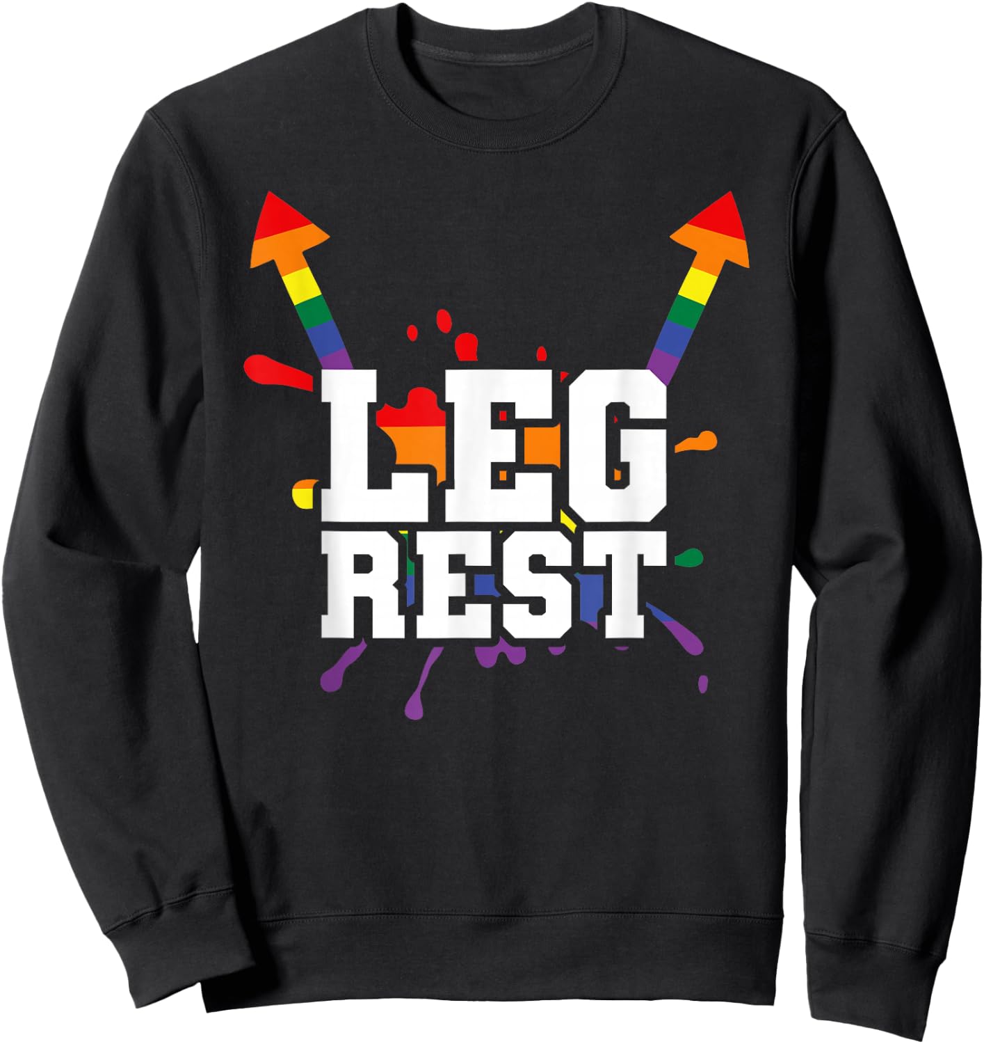Leg Rest Funny Naughty Dad Joke Vagitarian Design Lesbian Sweatshirt - Sweatshirt | Black