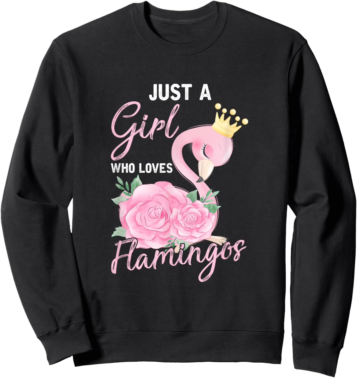 Just A Girl Who Loves Flamingos Sweatshirt - Sweatshirt | Black